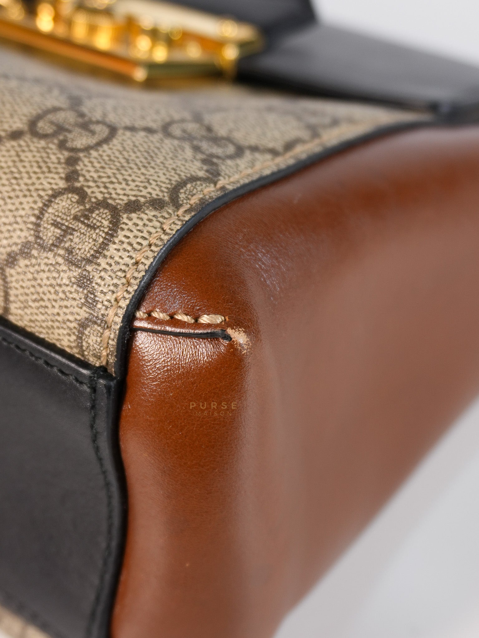 Mini Padlock Backpack GG Coated Canvas in Black & Brown Leather | Purse Maison Luxury Bags Shop