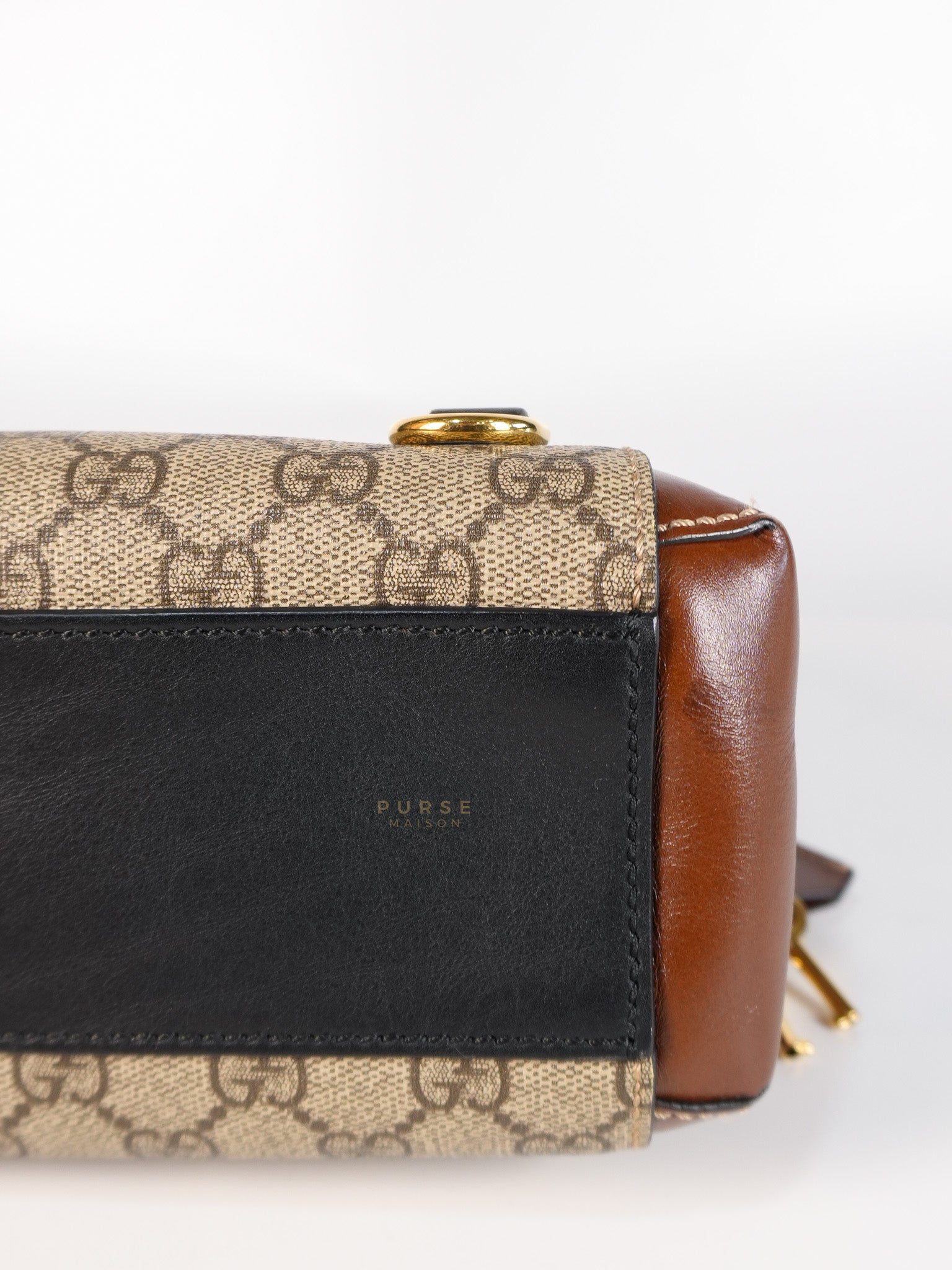 Mini Padlock Backpack GG Coated Canvas in Black & Brown Leather | Purse Maison Luxury Bags Shop