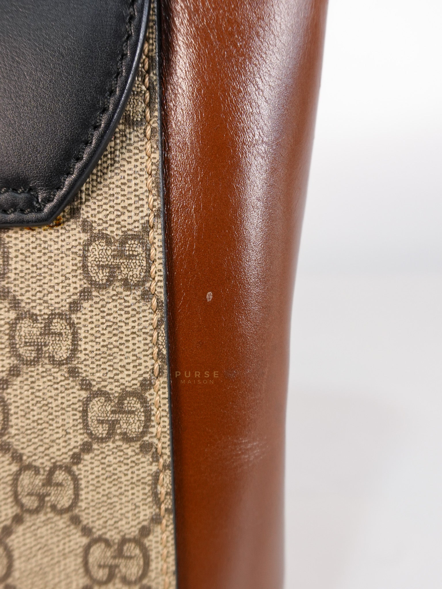 Mini Padlock Backpack GG Coated Canvas in Black & Brown Leather | Purse Maison Luxury Bags Shop