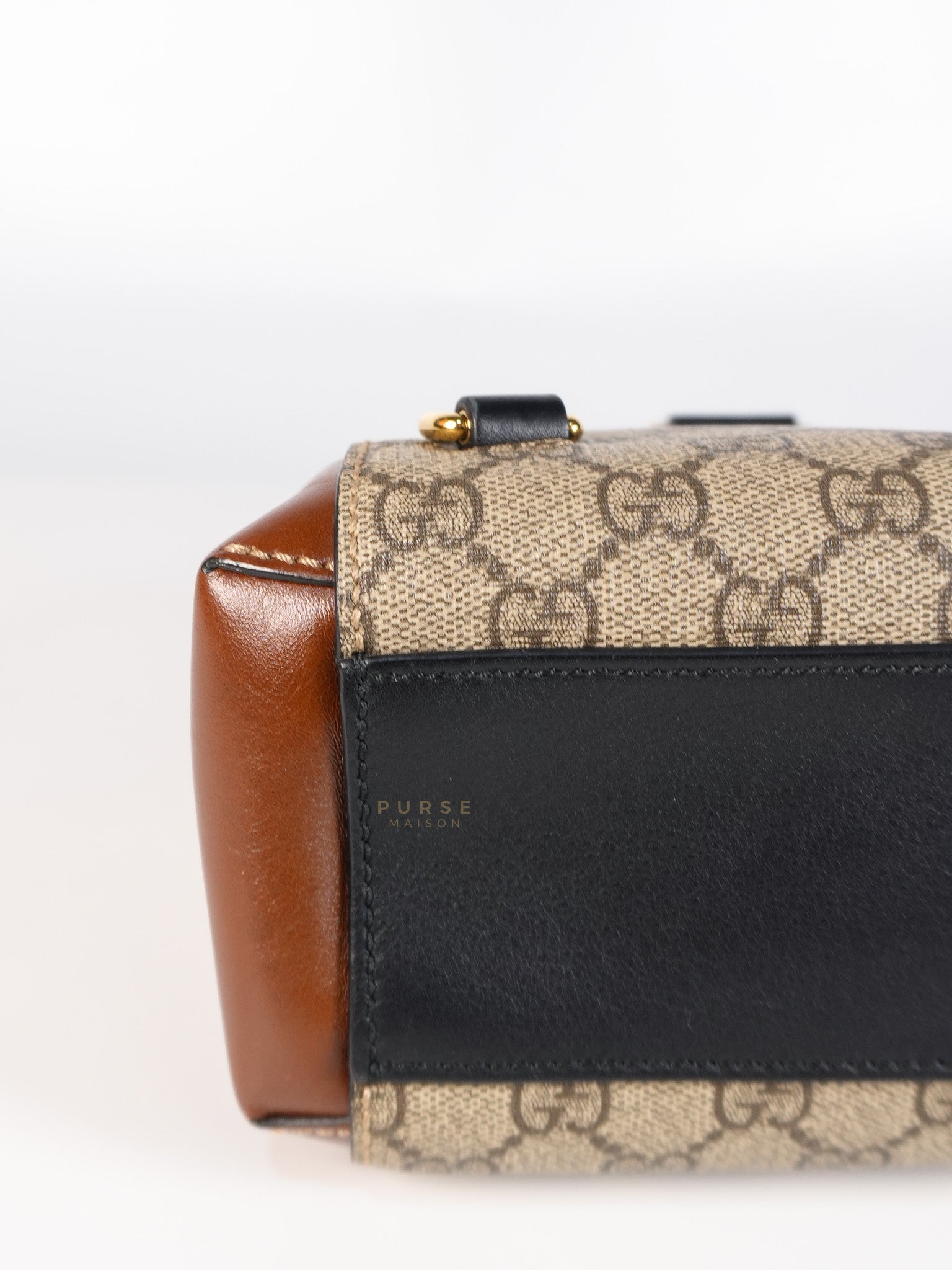 Mini Padlock Backpack GG Coated Canvas in Black & Brown Leather | Purse Maison Luxury Bags Shop