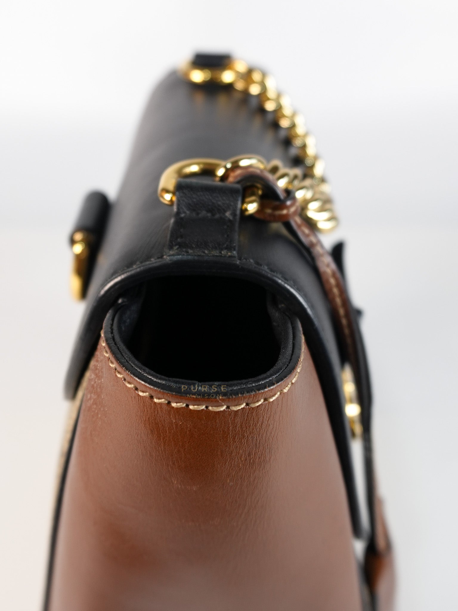 Mini Padlock Backpack GG Coated Canvas in Black & Brown Leather | Purse Maison Luxury Bags Shop