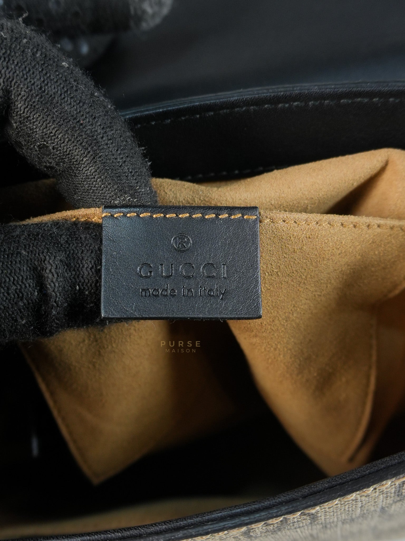 Mini Padlock Backpack GG Coated Canvas in Black & Brown Leather | Purse Maison Luxury Bags Shop