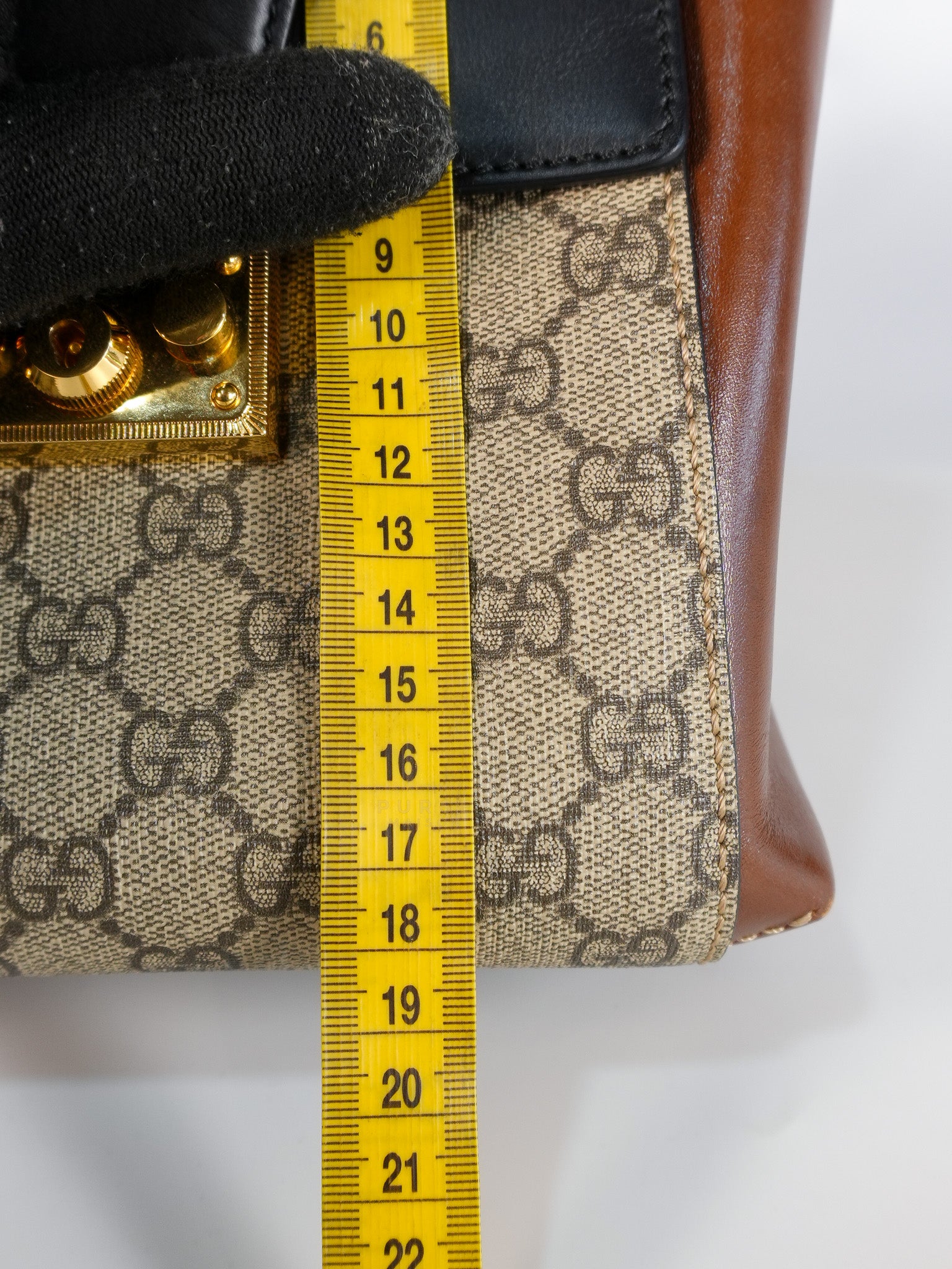 Mini Padlock Backpack GG Coated Canvas in Black & Brown Leather | Purse Maison Luxury Bags Shop