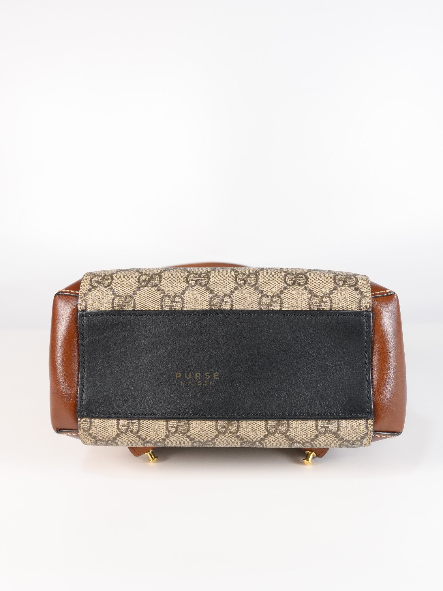 Mini Padlock Backpack GG Coated Canvas in Black & Brown Leather | Purse Maison Luxury Bags Shop