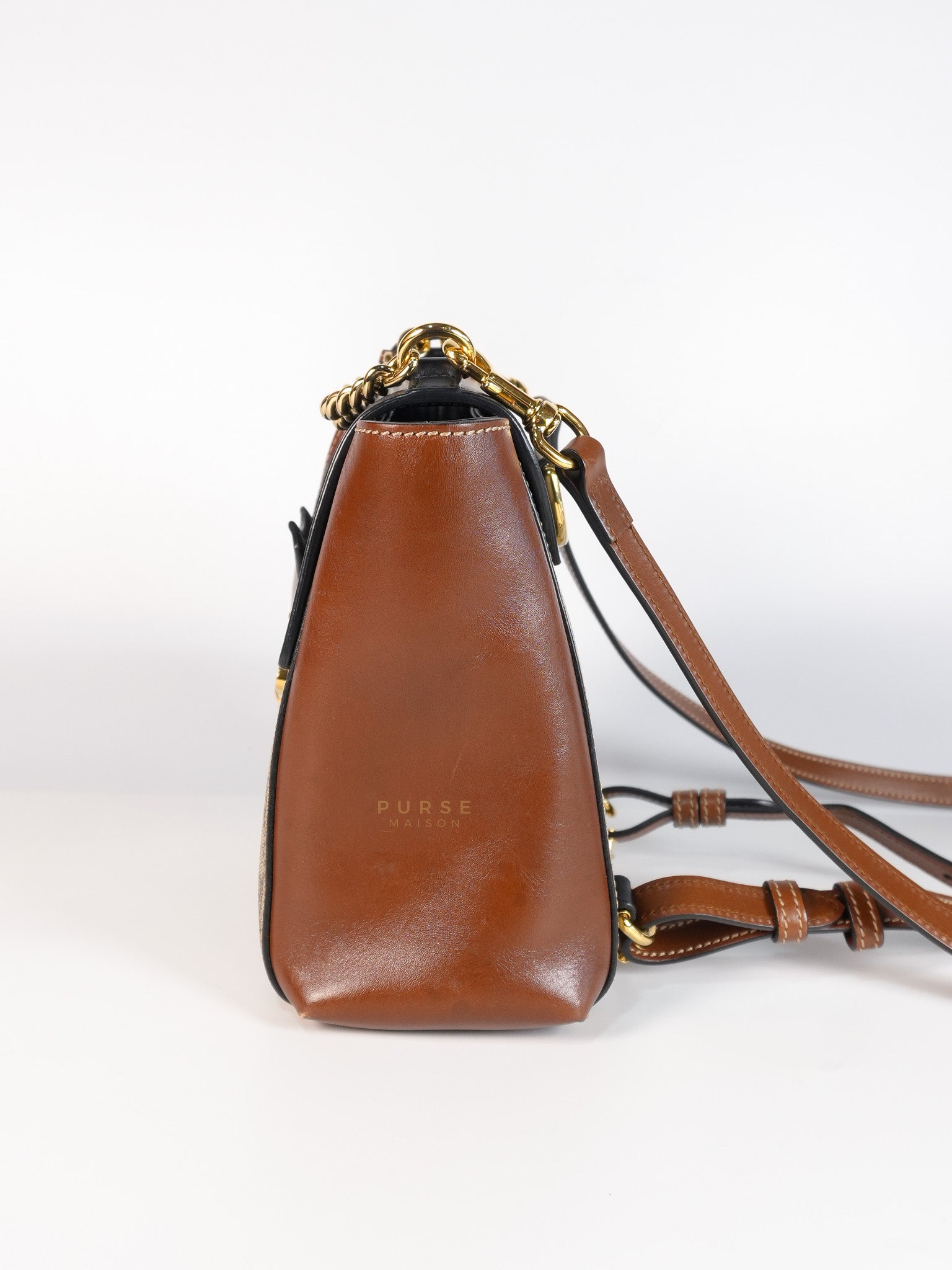 Mini Padlock Backpack GG Coated Canvas in Black & Brown Leather | Purse Maison Luxury Bags Shop