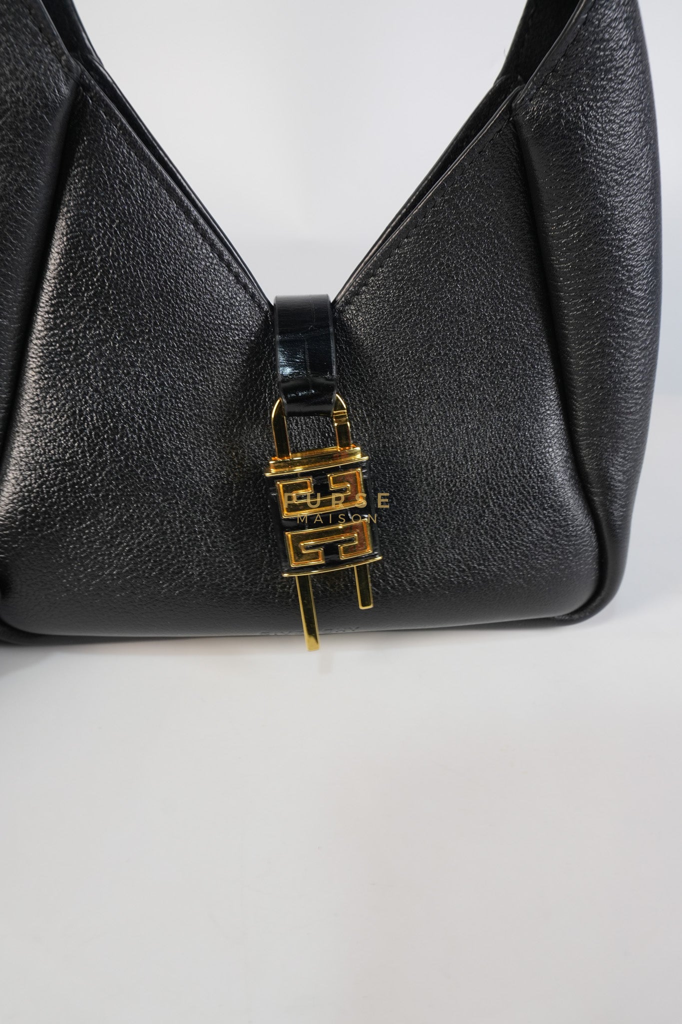 Mini Padlock Black Calfskin Leather Hobo Bag | Purse Maison Luxury Bags Shop