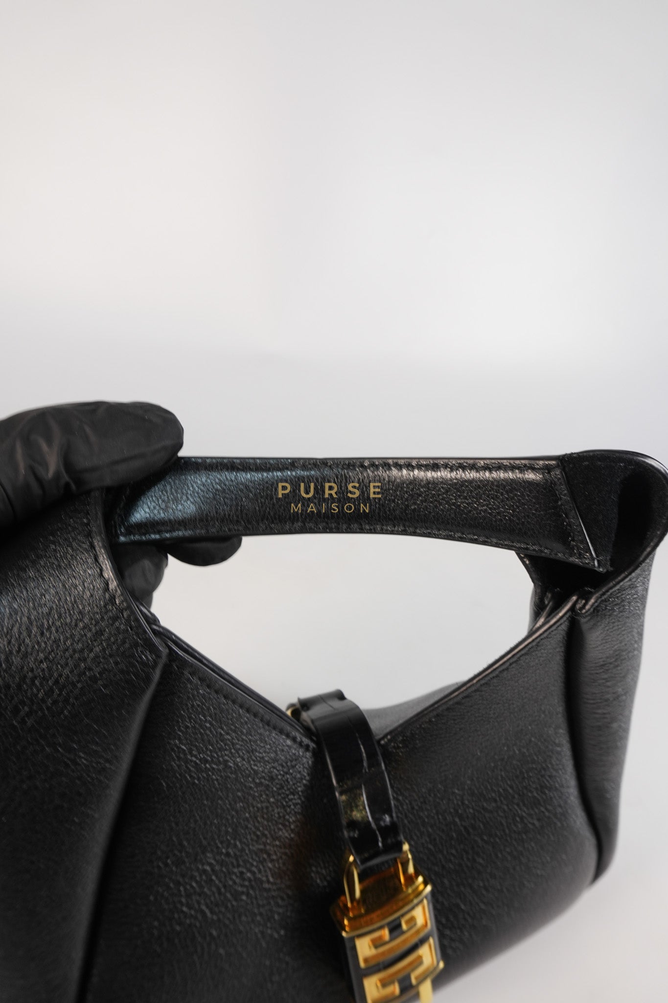 Mini Padlock Black Calfskin Leather Hobo Bag | Purse Maison Luxury Bags Shop