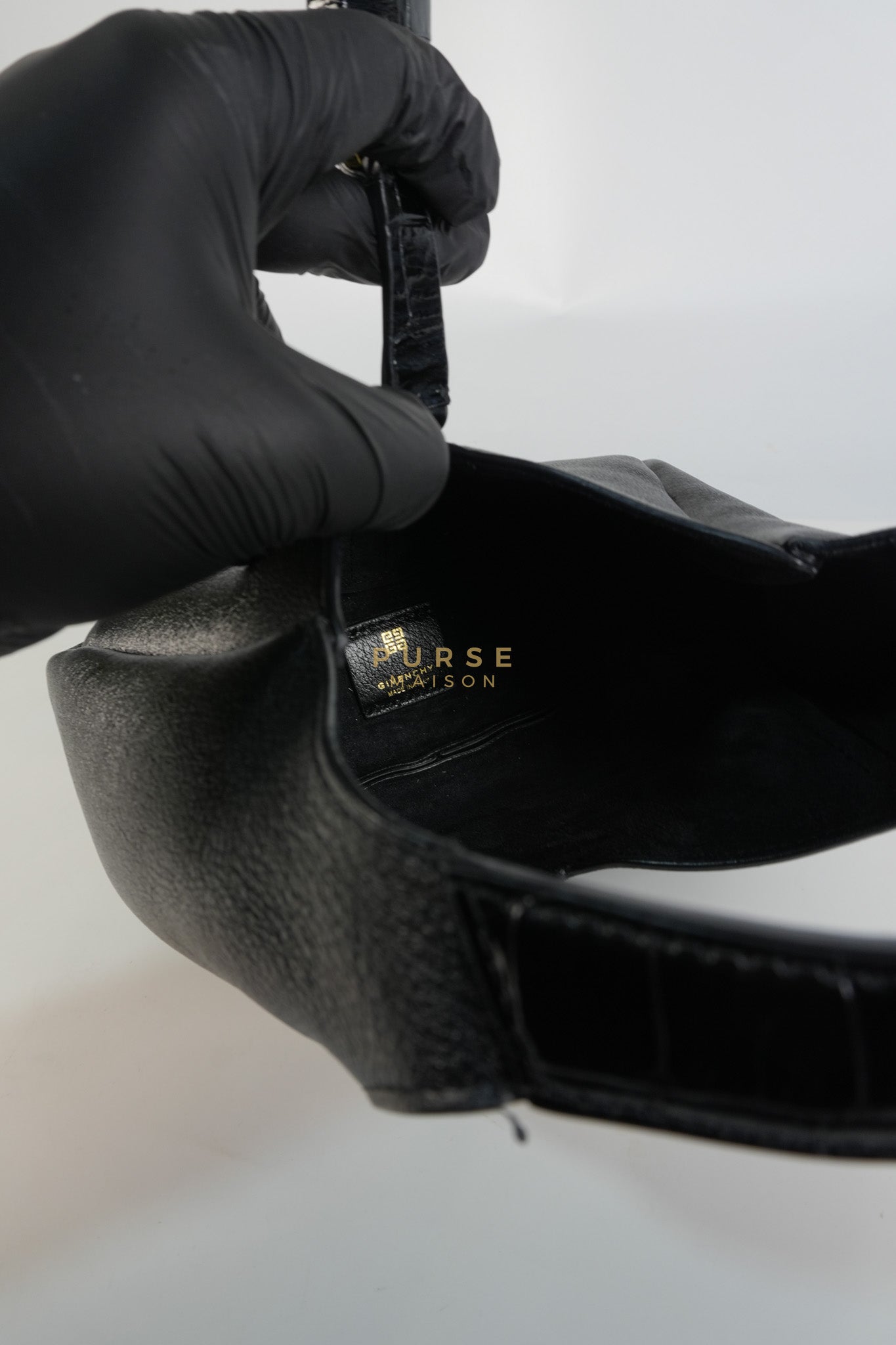 Mini Padlock Black Calfskin Leather Hobo Bag | Purse Maison Luxury Bags Shop