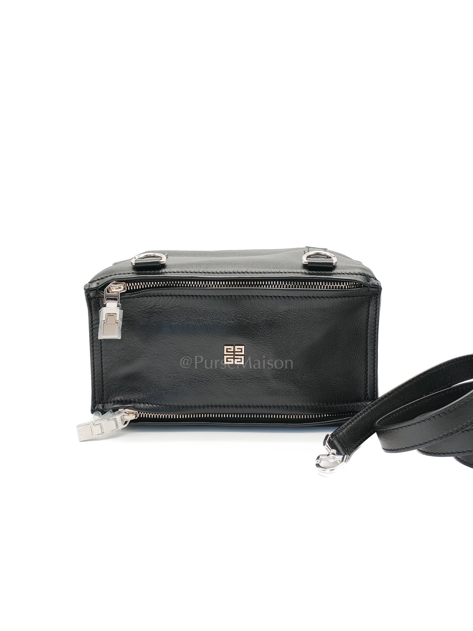 Mini Pandora in Black Soft Calfskin Leather Crossbody Bag | Purse Maison Luxury Bags Shop