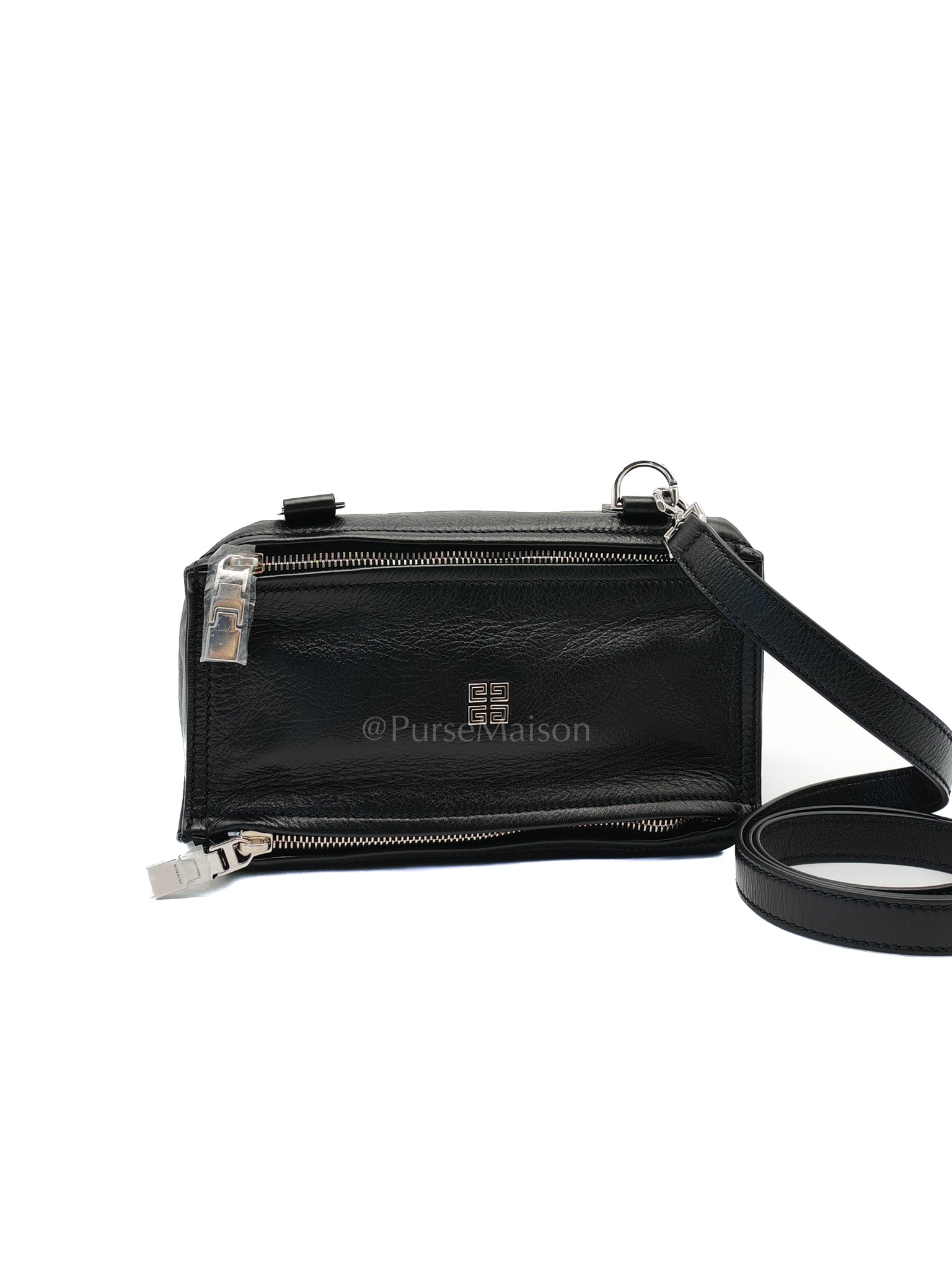 Mini Pandora in Black Soft Grained Calfskin Leather Crossbody Bag | Purse Maison Luxury Bags Shop