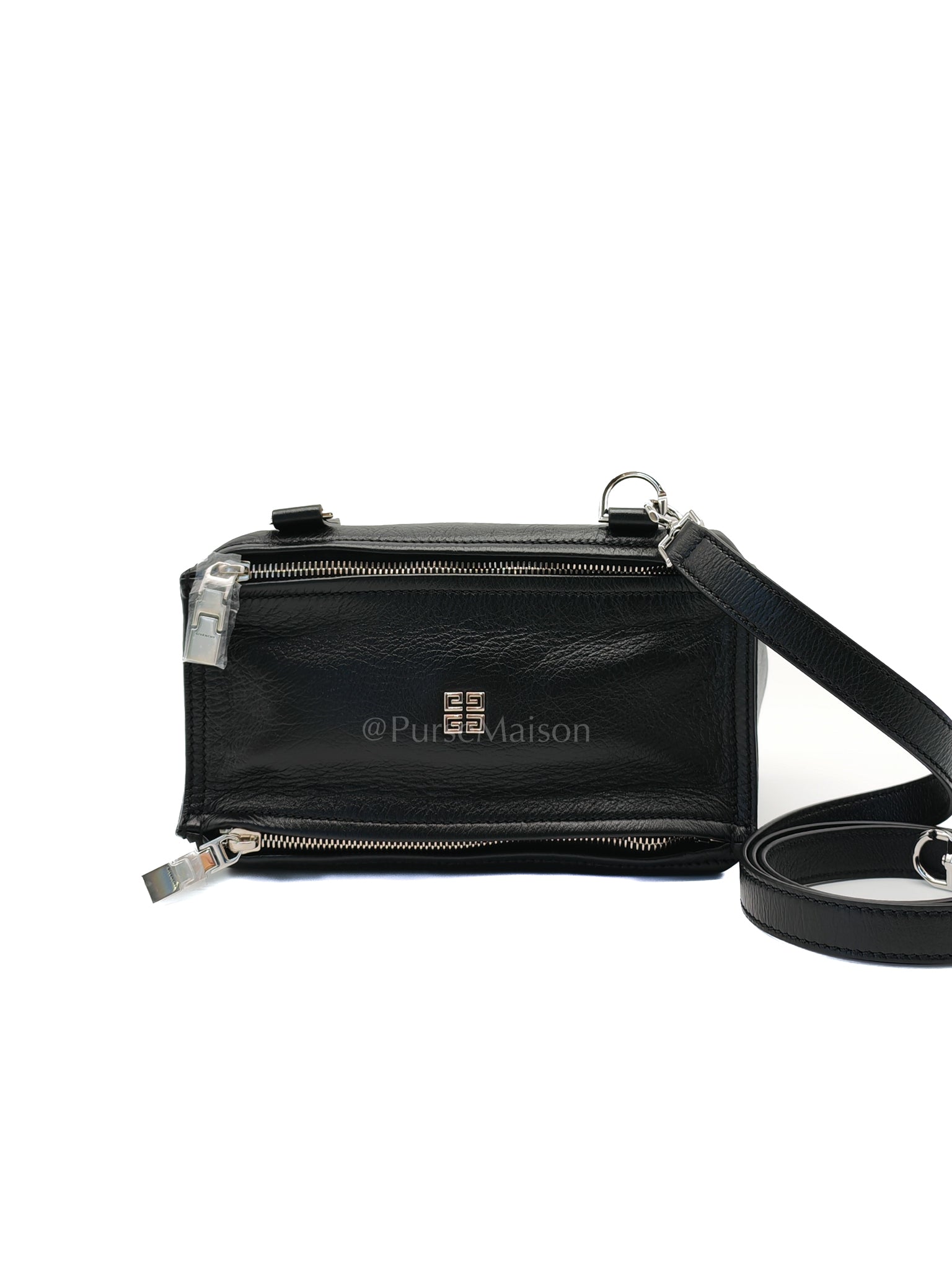 Mini Pandora in Black Soft Grained Calfskin Leather Crossbody Bag | Purse Maison Luxury Bags Shop