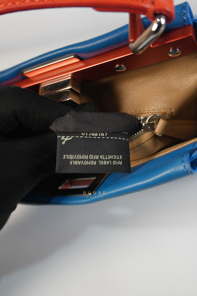 Mini Peekaboo Bicolor Light Blue and Orange Strap Bag | Purse Maison Luxury Bags Shop