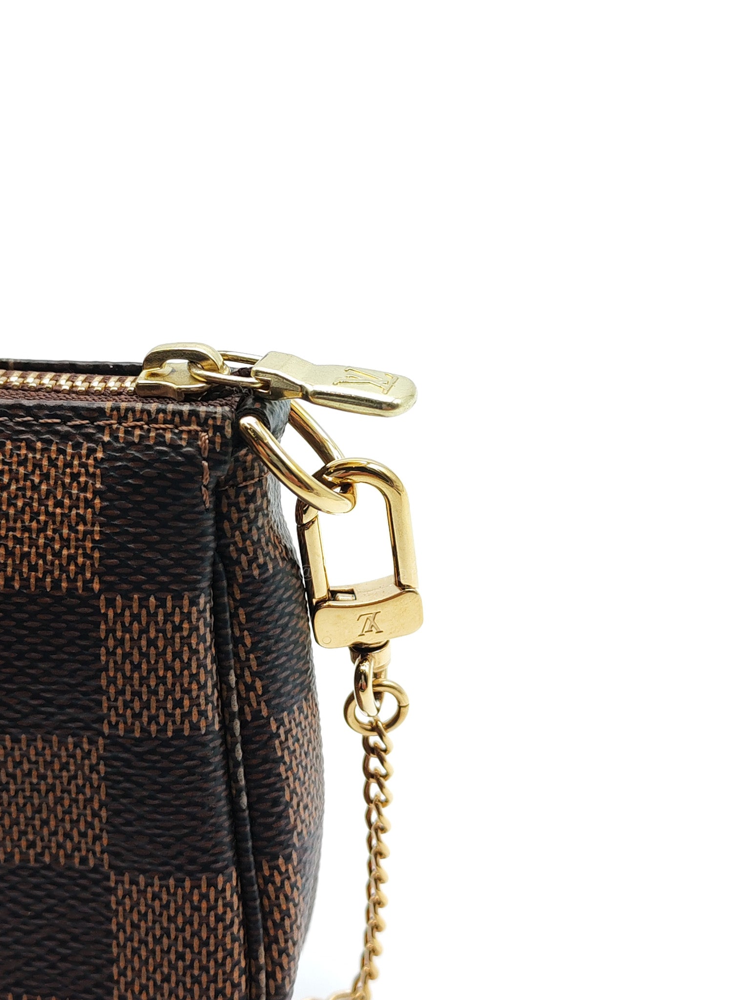 Mini Pochette in Damier Ebene Canvas & Gold Hardware (Datecode: SF1211) | Purse Maison Luxury Bags Shop
