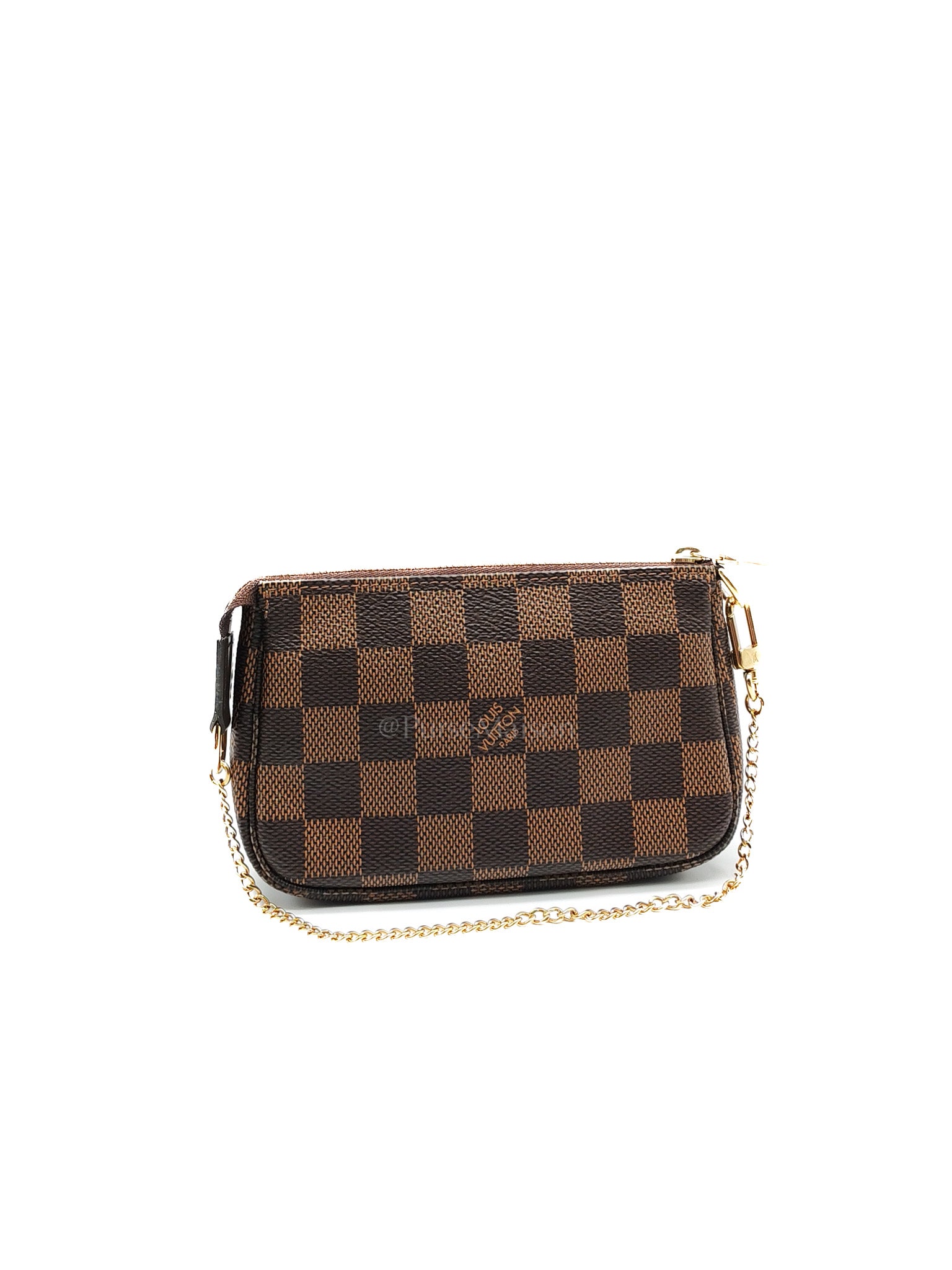 Mini Pochette in Damier Ebene Canvas & Gold Hardware (Datecode: SF1211) | Purse Maison Luxury Bags Shop