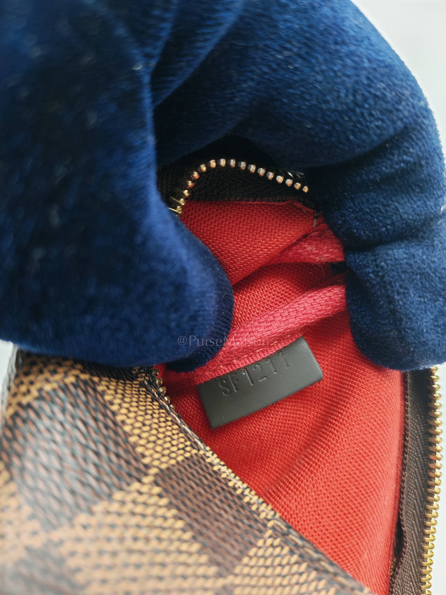 Mini Pochette in Damier Ebene Canvas & Gold Hardware (Datecode: SF1211) | Purse Maison Luxury Bags Shop
