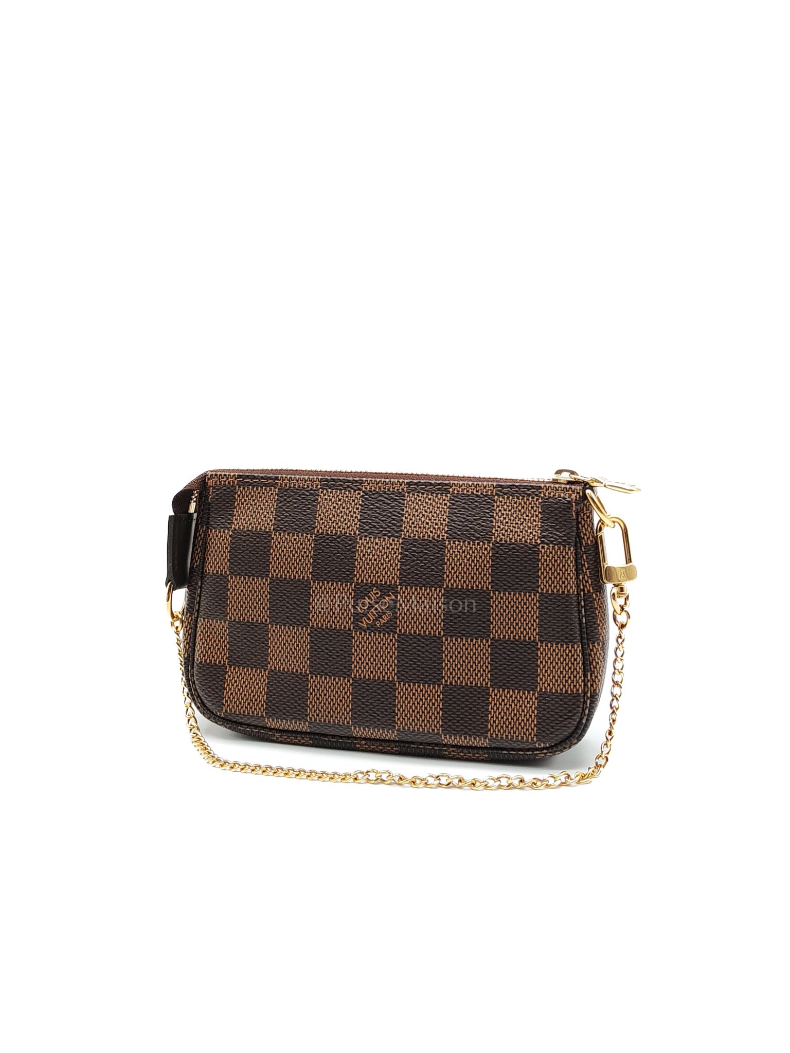 Mini Pochette in Damier Ebene Canvas & Gold Hardware (Datecode: SF1211) | Purse Maison Luxury Bags Shop