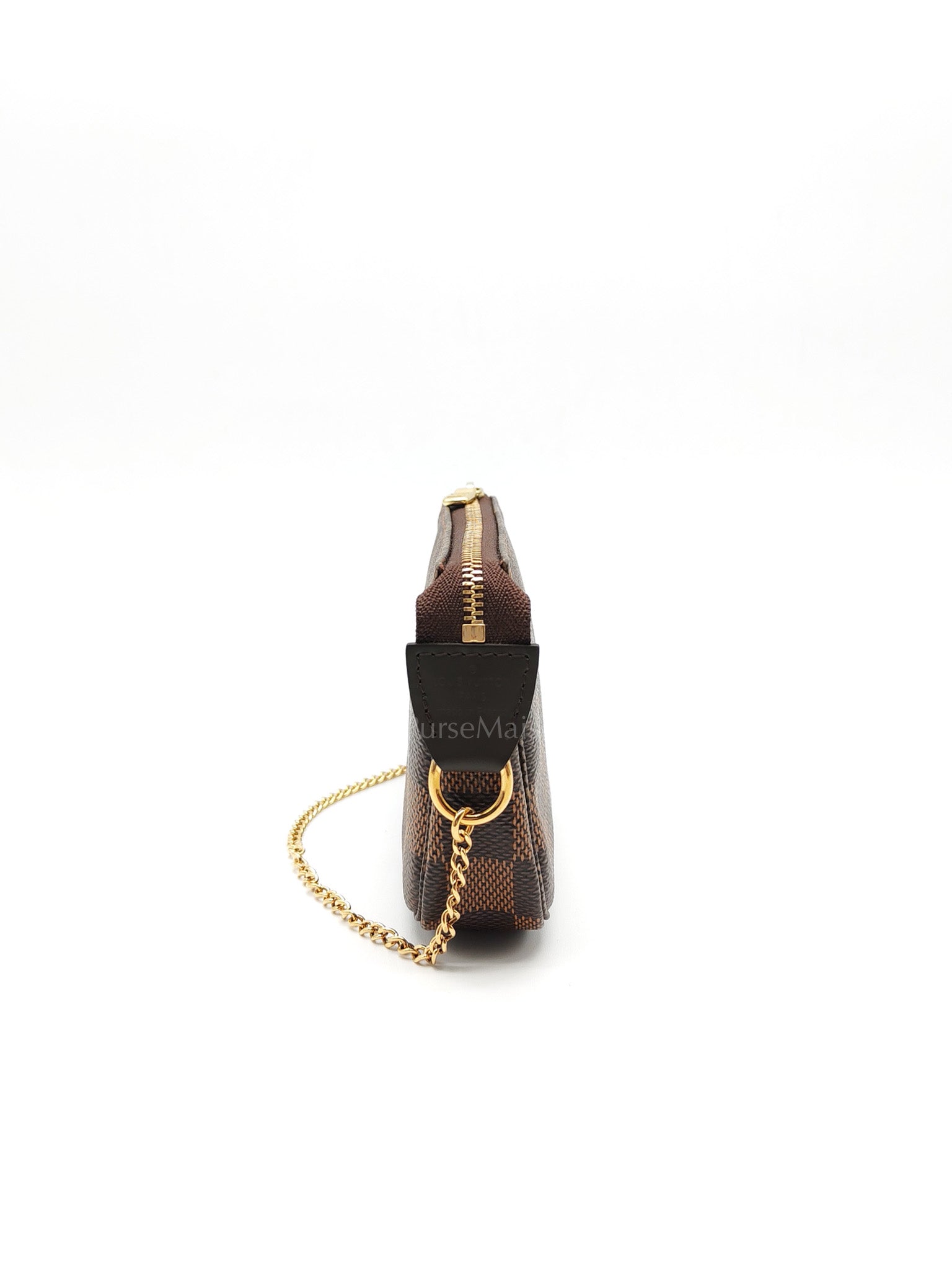 Mini Pochette in Damier Ebene Canvas & Gold Hardware (Datecode: SF1211) | Purse Maison Luxury Bags Shop