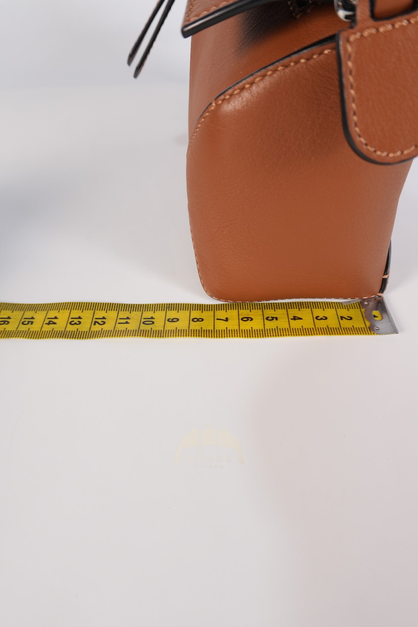 Mini Puzzle Edge Bag in Tan Calfskin Leather & Silver Hardware | Purse Maison Luxury Bags Shop