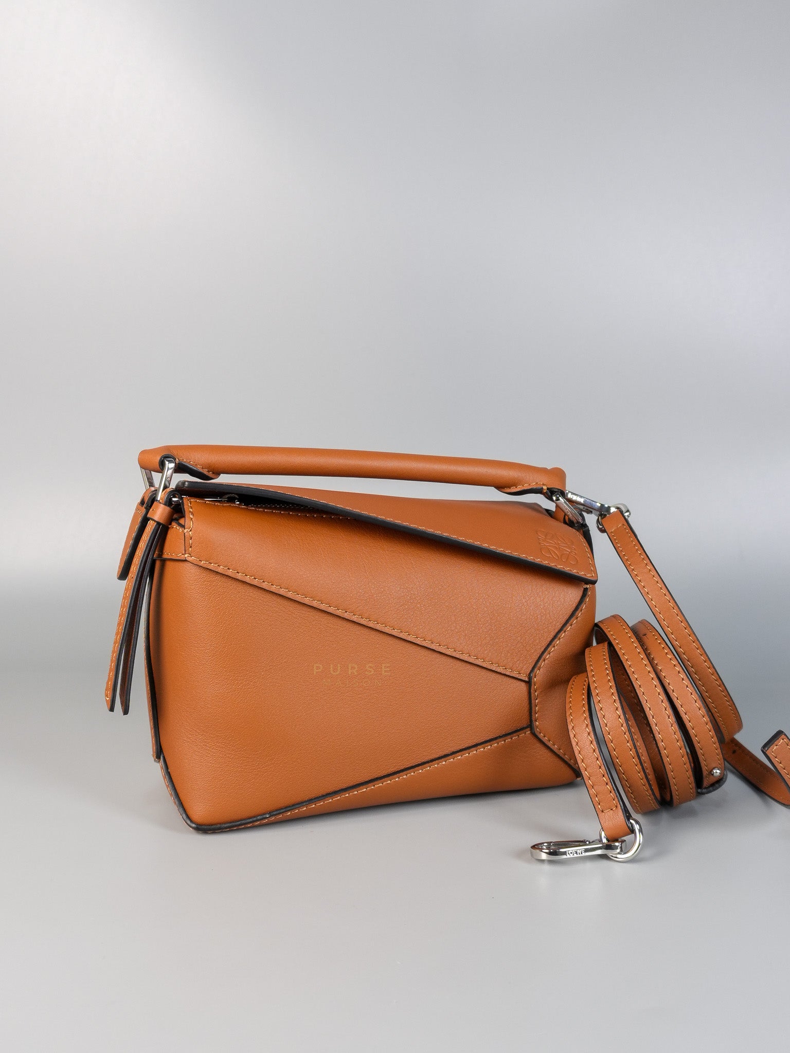 Mini Puzzle Tan Silver Hardware | Purse Maison Luxury Bags Shop