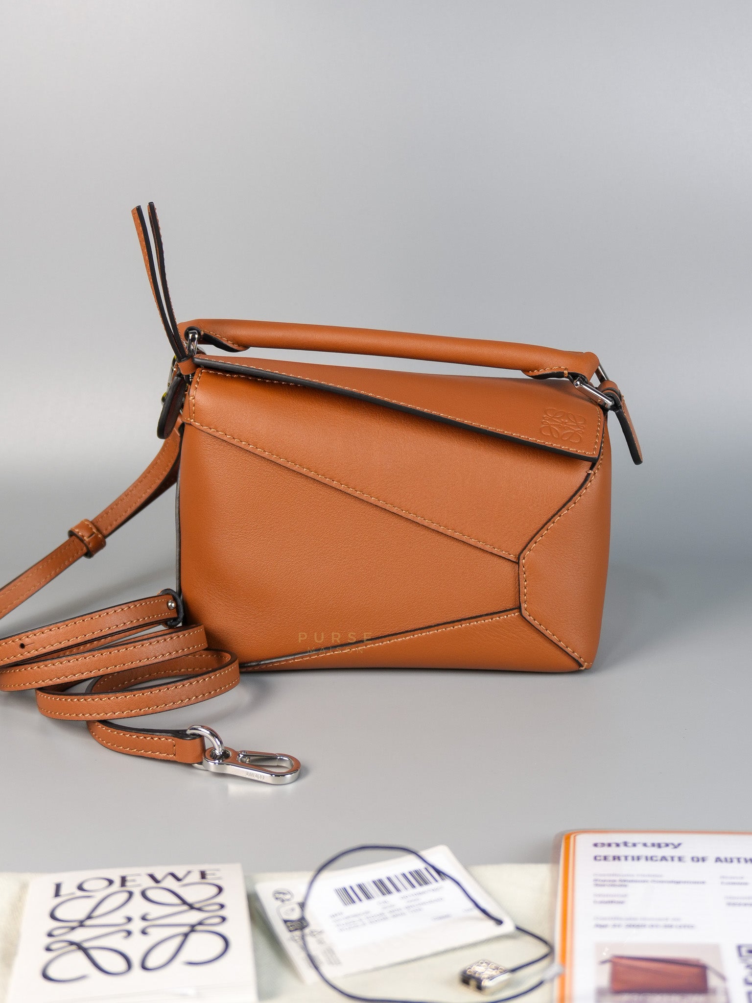 Mini Puzzle Tan Silver Hardware | Purse Maison Luxury Bags Shop