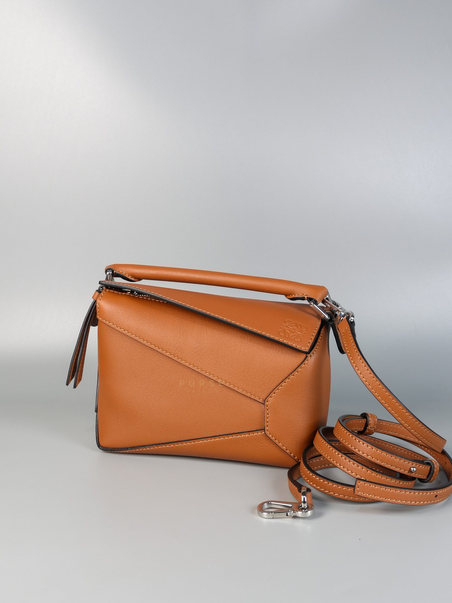 Mini Puzzle Tan Silver Hardware | Purse Maison Luxury Bags Shop