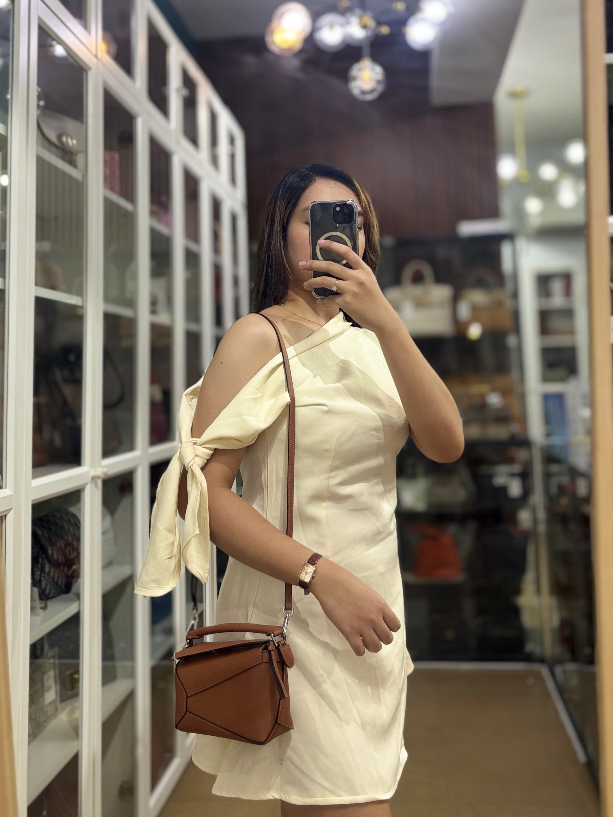 Mini Puzzle Tan Silver Hardware | Purse Maison Luxury Bags Shop