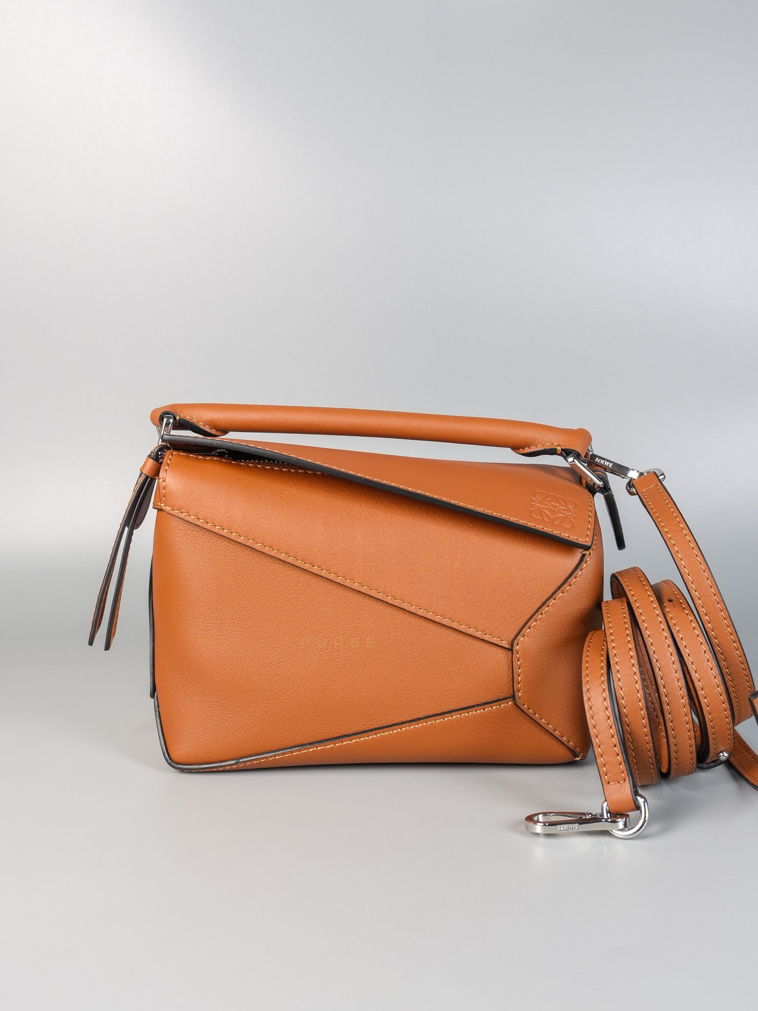 Mini Puzzle Tan Silver Hardware | Purse Maison Luxury Bags Shop