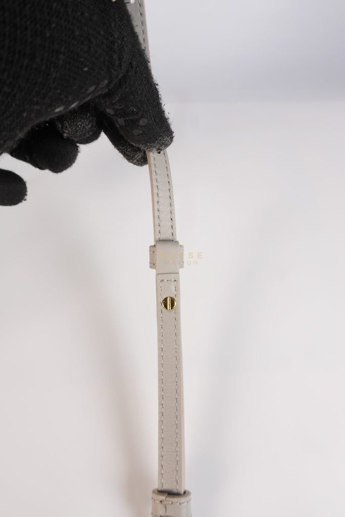 Mini Puzzle Woven Handle in Gray Calfskin Leather | Purse Maison Luxury Bags Shop