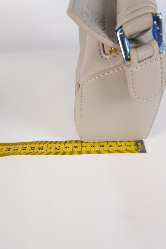 Mini Puzzle Woven Handle in Gray Calfskin Leather | Purse Maison Luxury Bags Shop