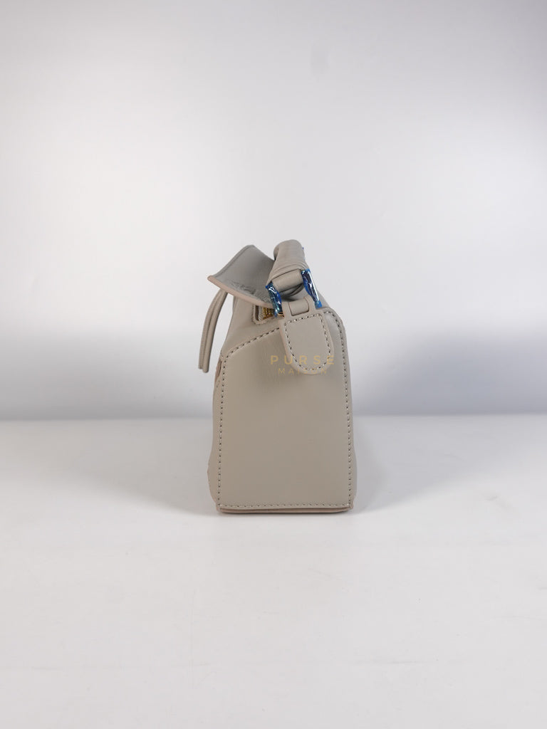 Mini Puzzle Woven Handle in Gray Calfskin Leather | Purse Maison Luxury Bags Shop