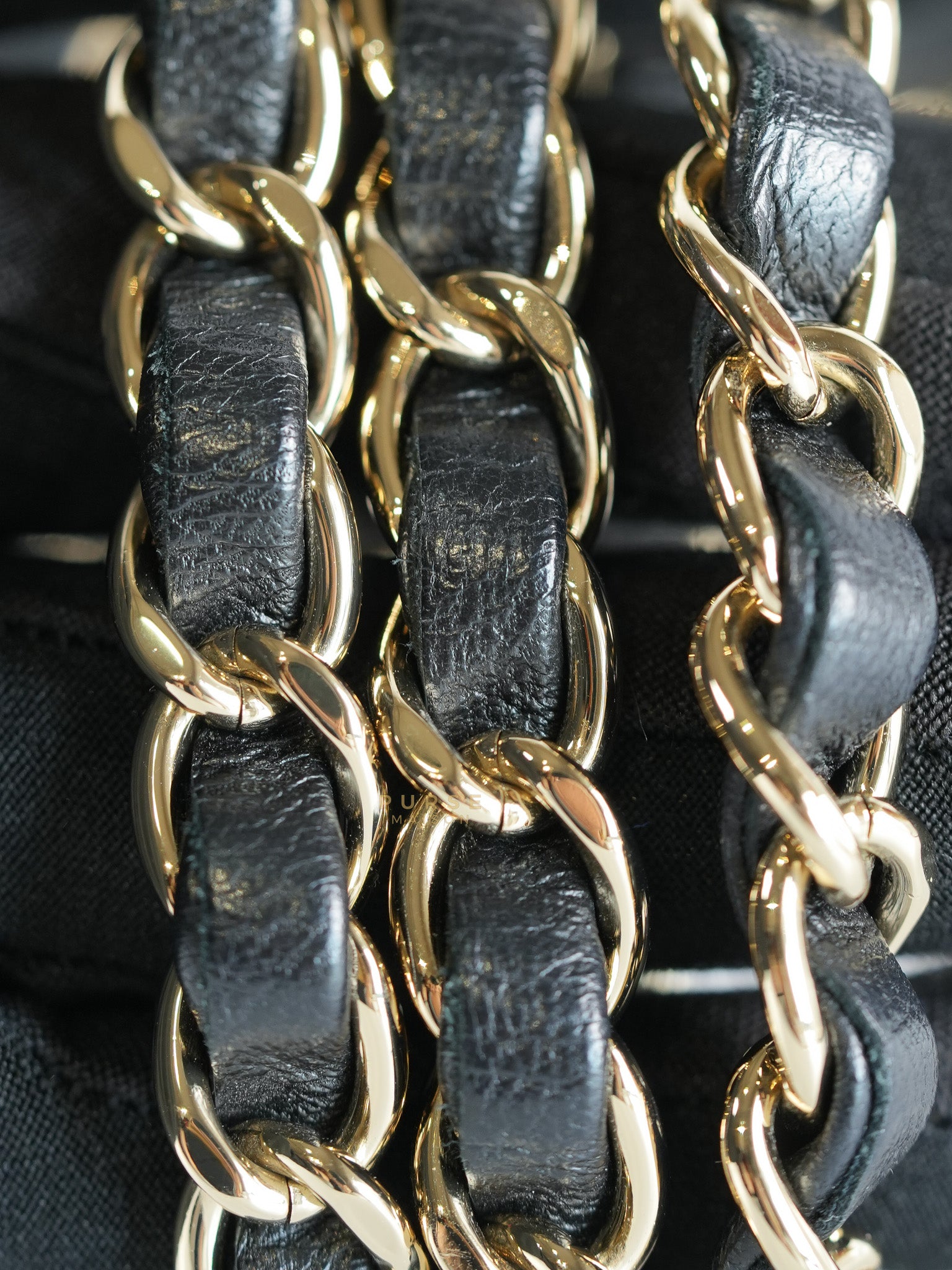 Mini Rectangle Black Lambskin Leather and Light Gold Hardware (Microchip) | Purse Maison Luxury Bags Shop