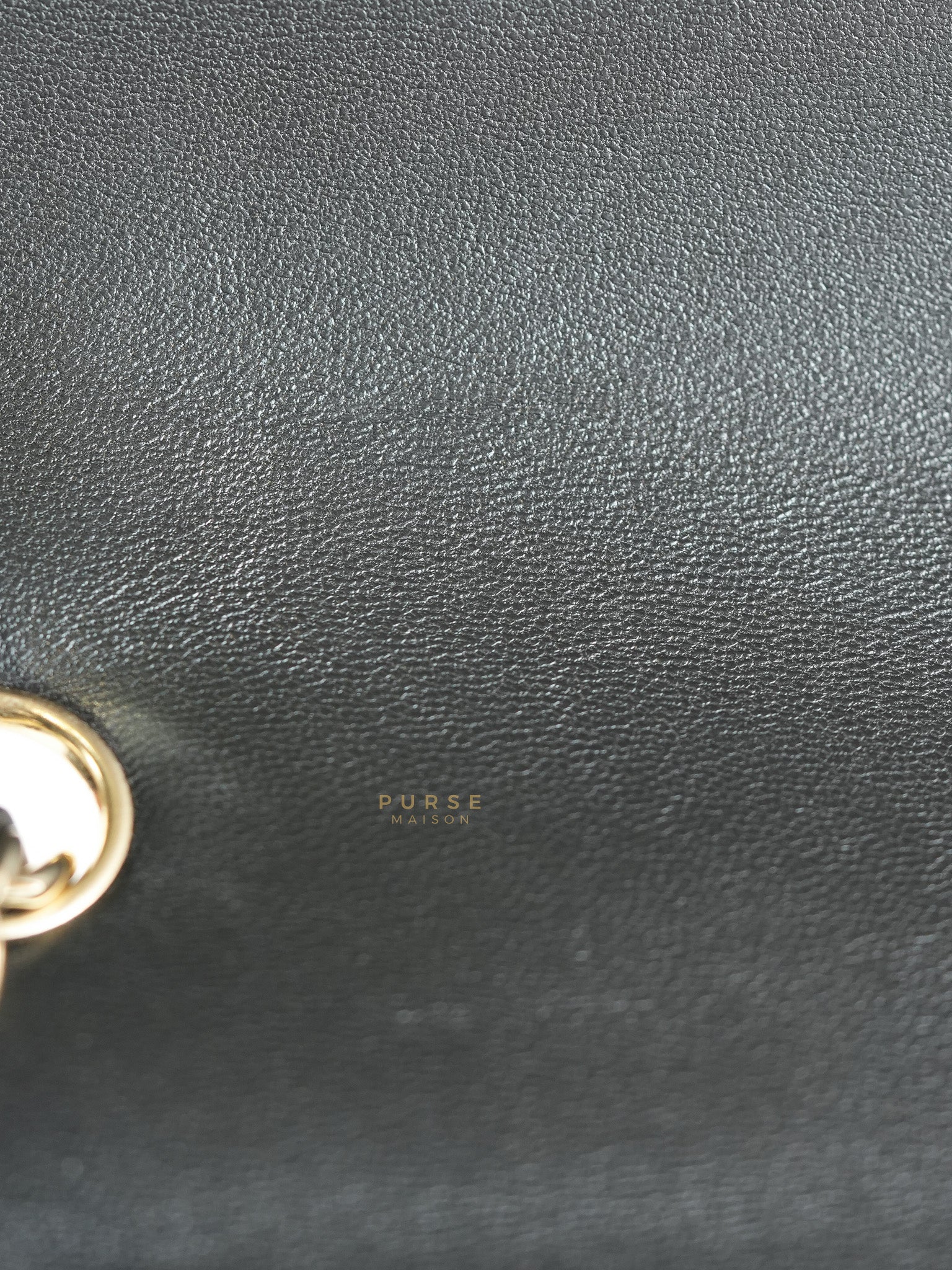 Mini Rectangle Black Lambskin Leather and Light Gold Hardware (Microchip) | Purse Maison Luxury Bags Shop