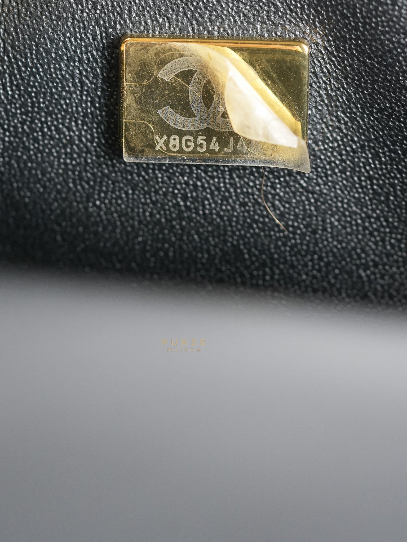 Mini Rectangle Black Lambskin Leather and Light Gold Hardware (Microchip) | Purse Maison Luxury Bags Shop