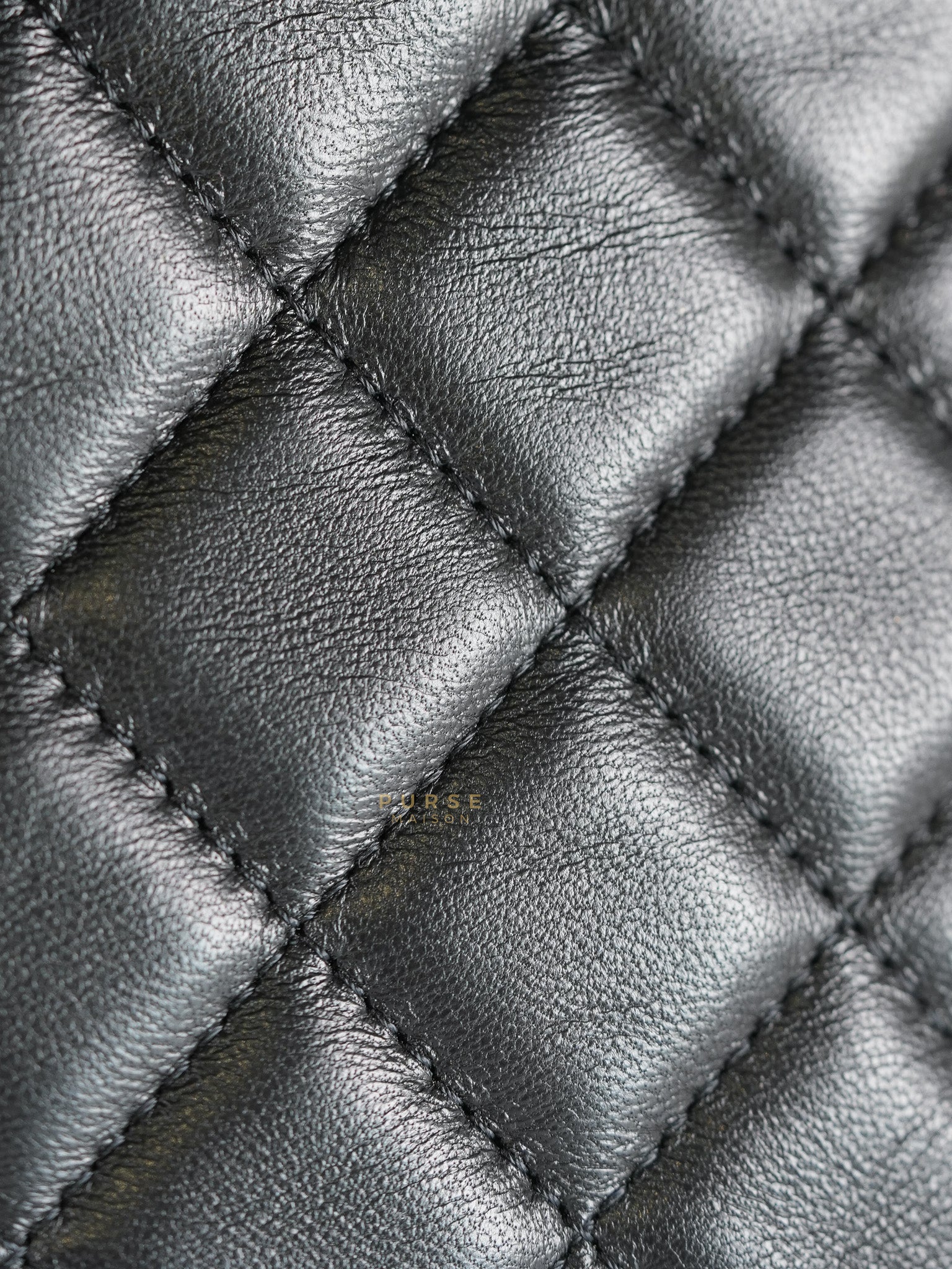 Mini Rectangle Black Lambskin Leather and Light Gold Hardware (Microchip) | Purse Maison Luxury Bags Shop