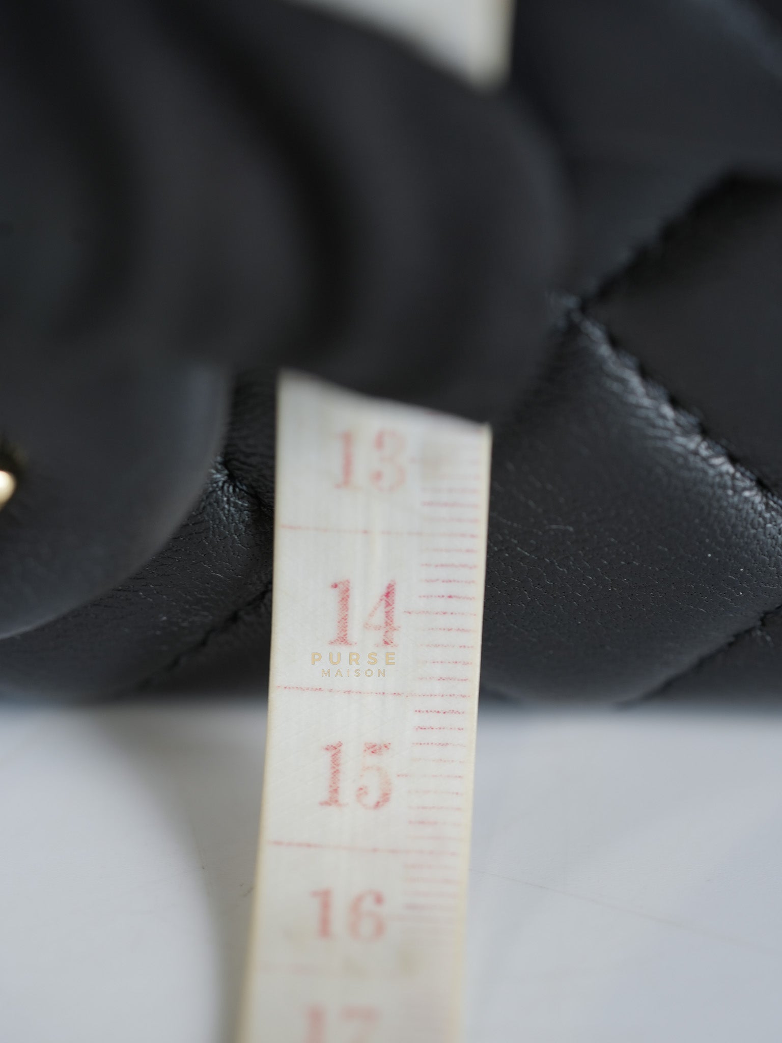 Mini Rectangle Black Lambskin Leather and Light Gold Hardware (Microchip) | Purse Maison Luxury Bags Shop