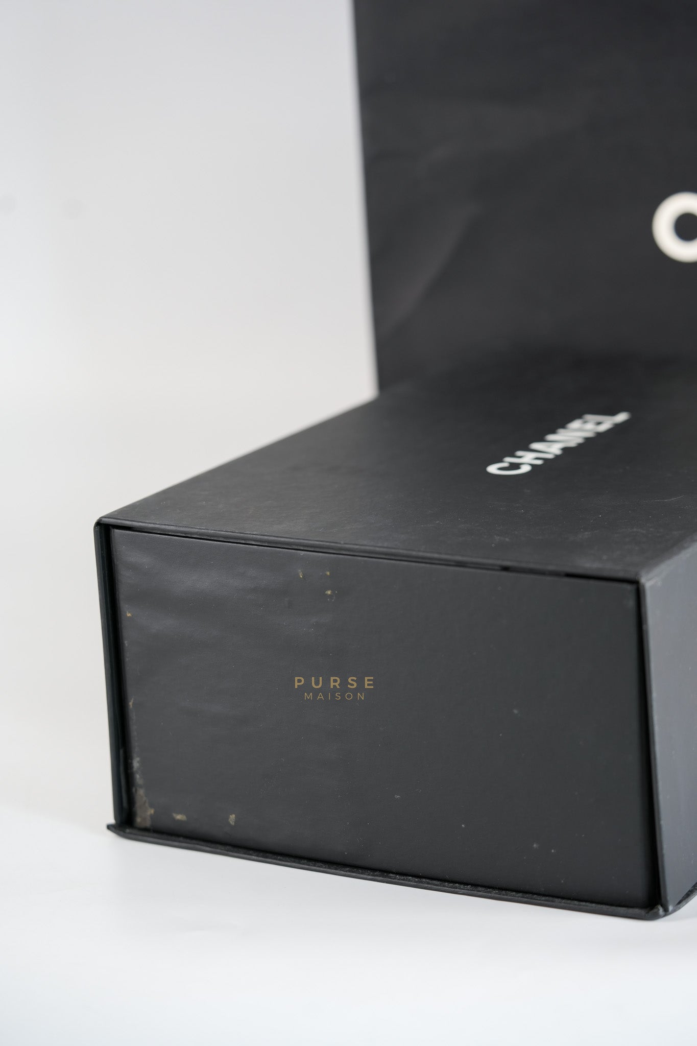 Mini Rectangle Black Lambskin Leather and Light Gold Hardware (Microchip) | Purse Maison Luxury Bags Shop