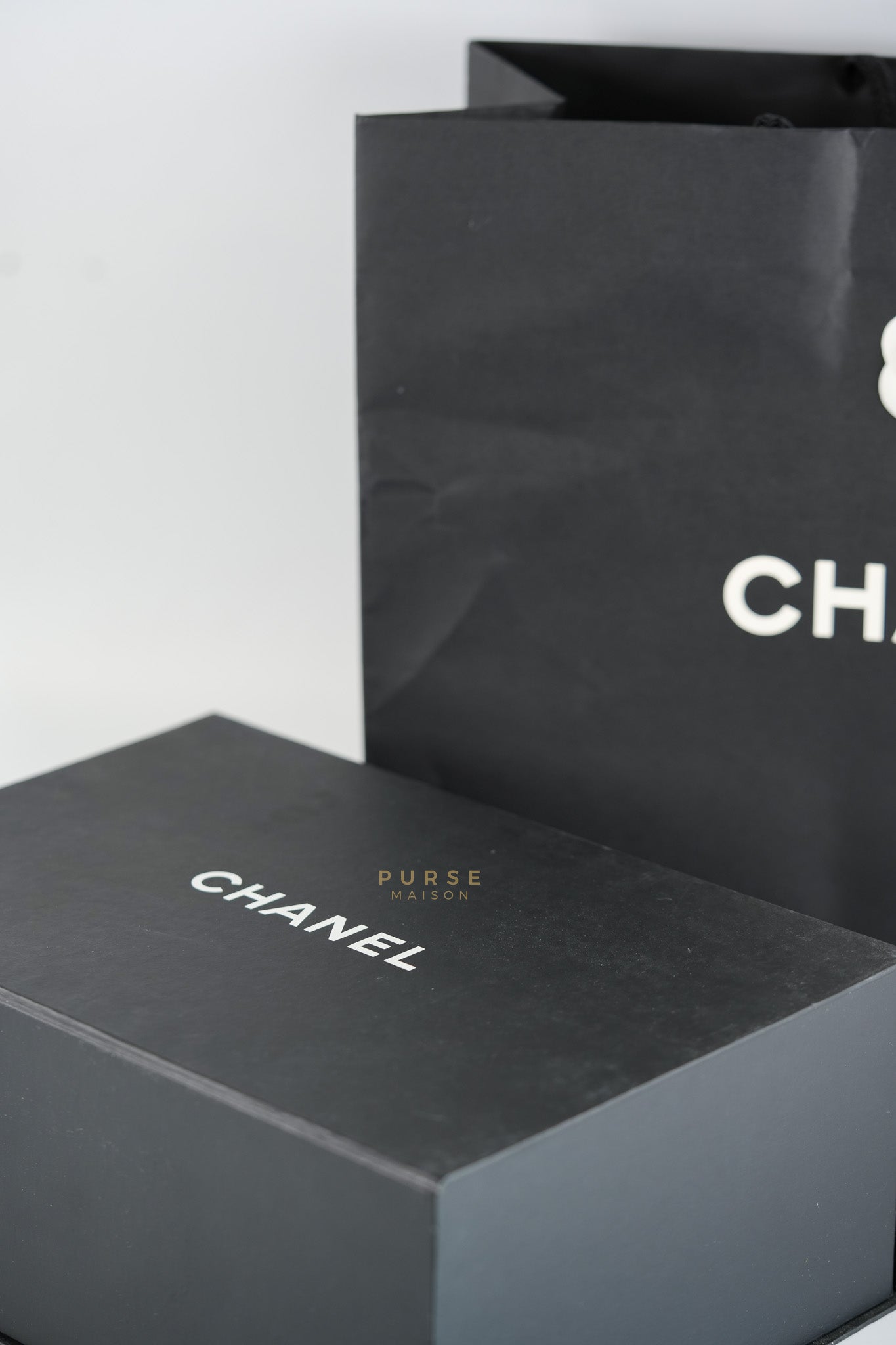 Mini Rectangle Black Lambskin Leather and Light Gold Hardware (Microchip) | Purse Maison Luxury Bags Shop