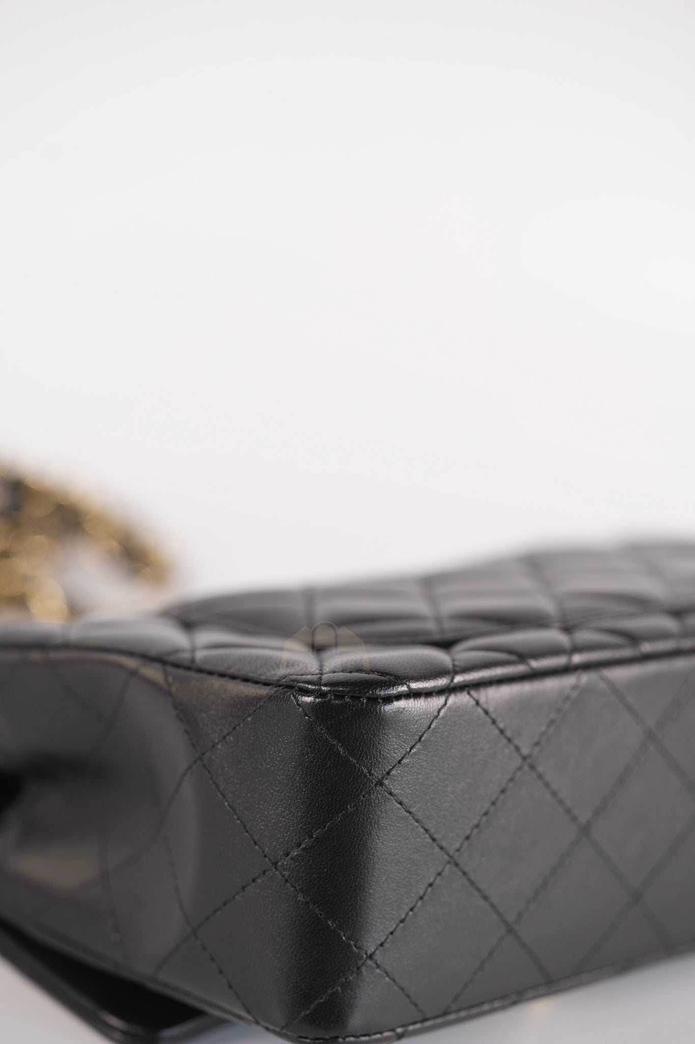 Mini Rectangle in Black Lambskin Leather and Light Gold Hardware (Microchip) | Purse Maison Luxury Bags Shop