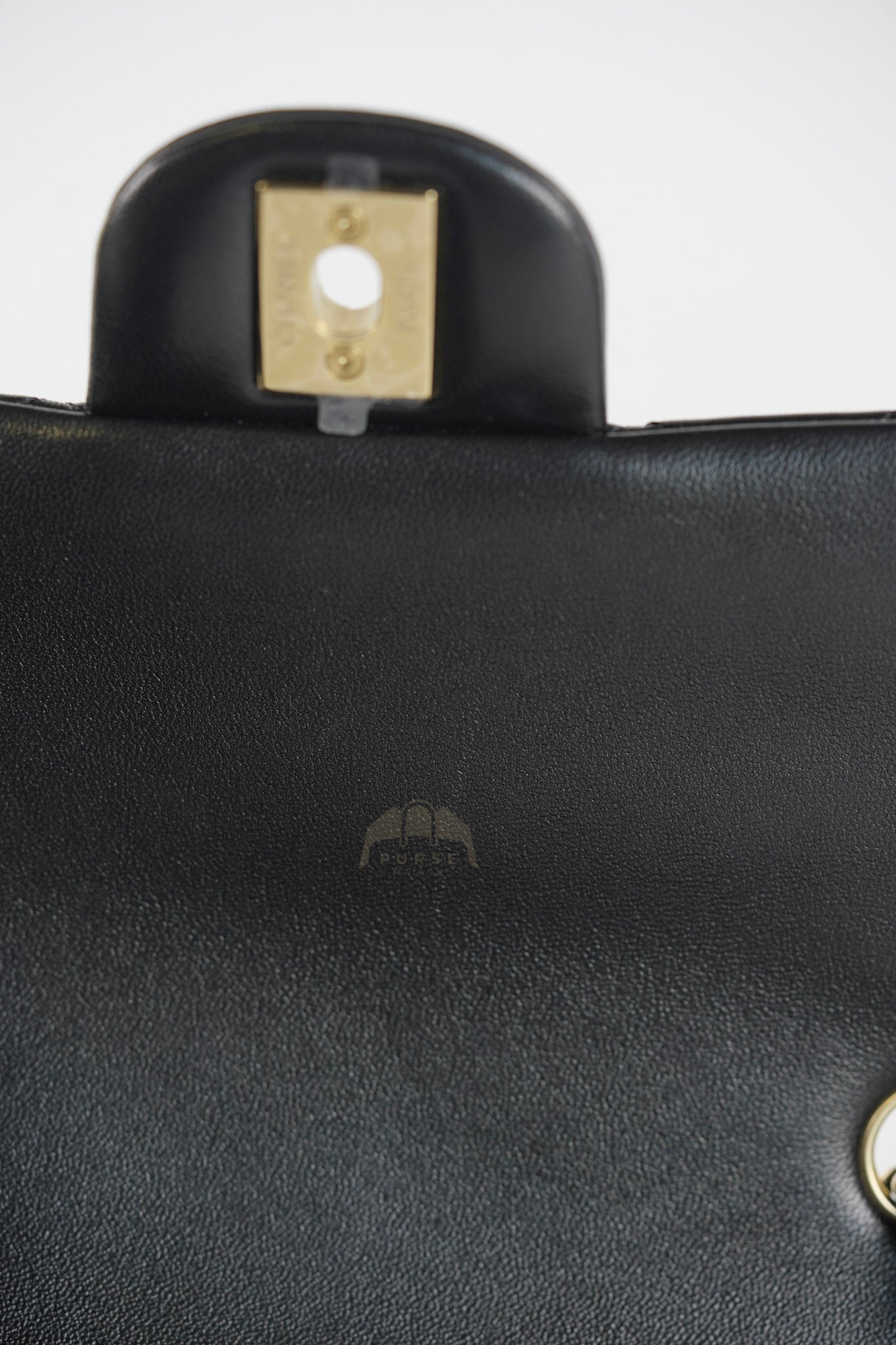 Mini Rectangle in Black Lambskin Leather and Light Gold Hardware (Microchip) | Purse Maison Luxury Bags Shop