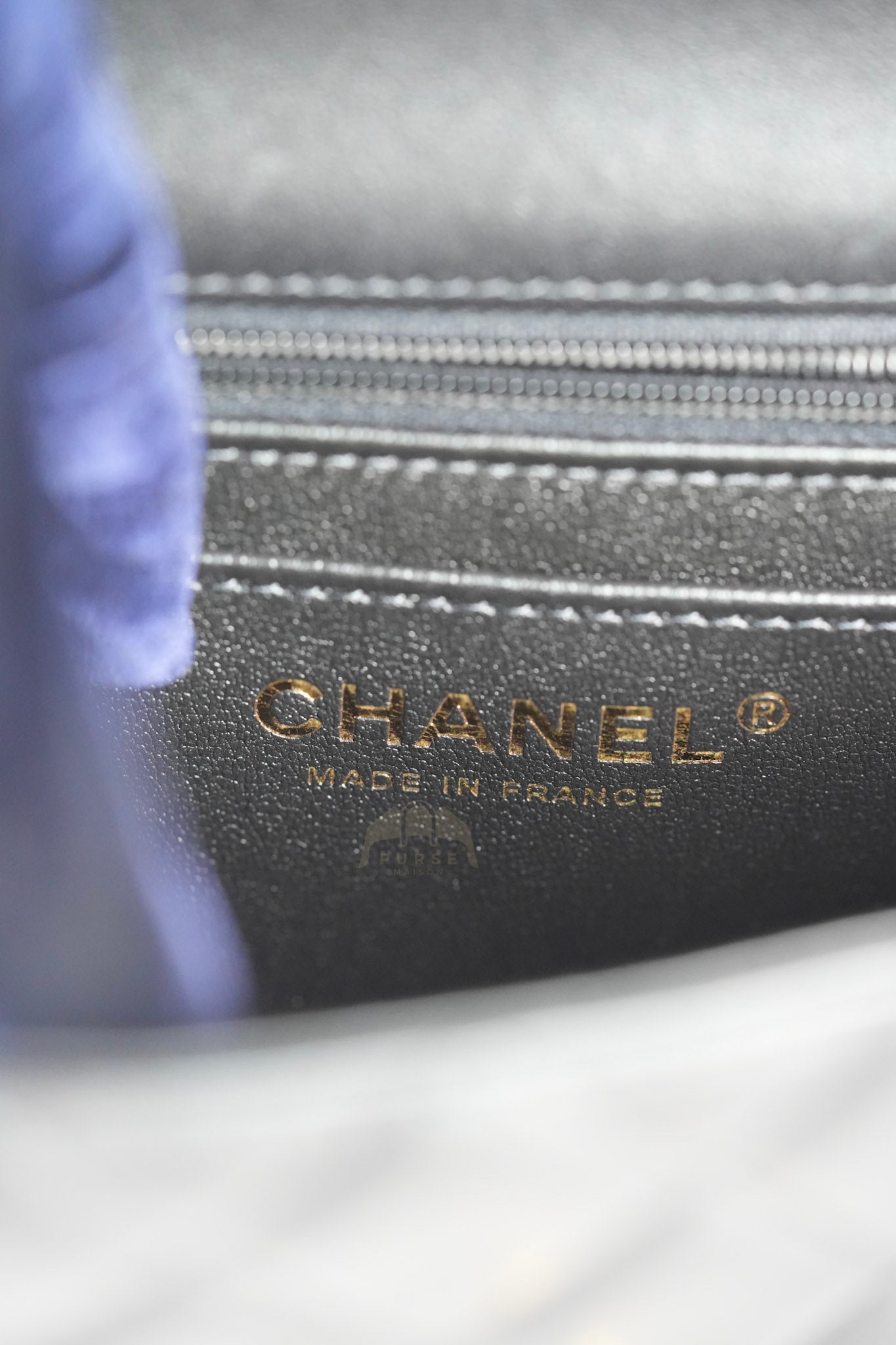 Mini Rectangle in Black Lambskin Leather and Light Gold Hardware (Microchip) | Purse Maison Luxury Bags Shop