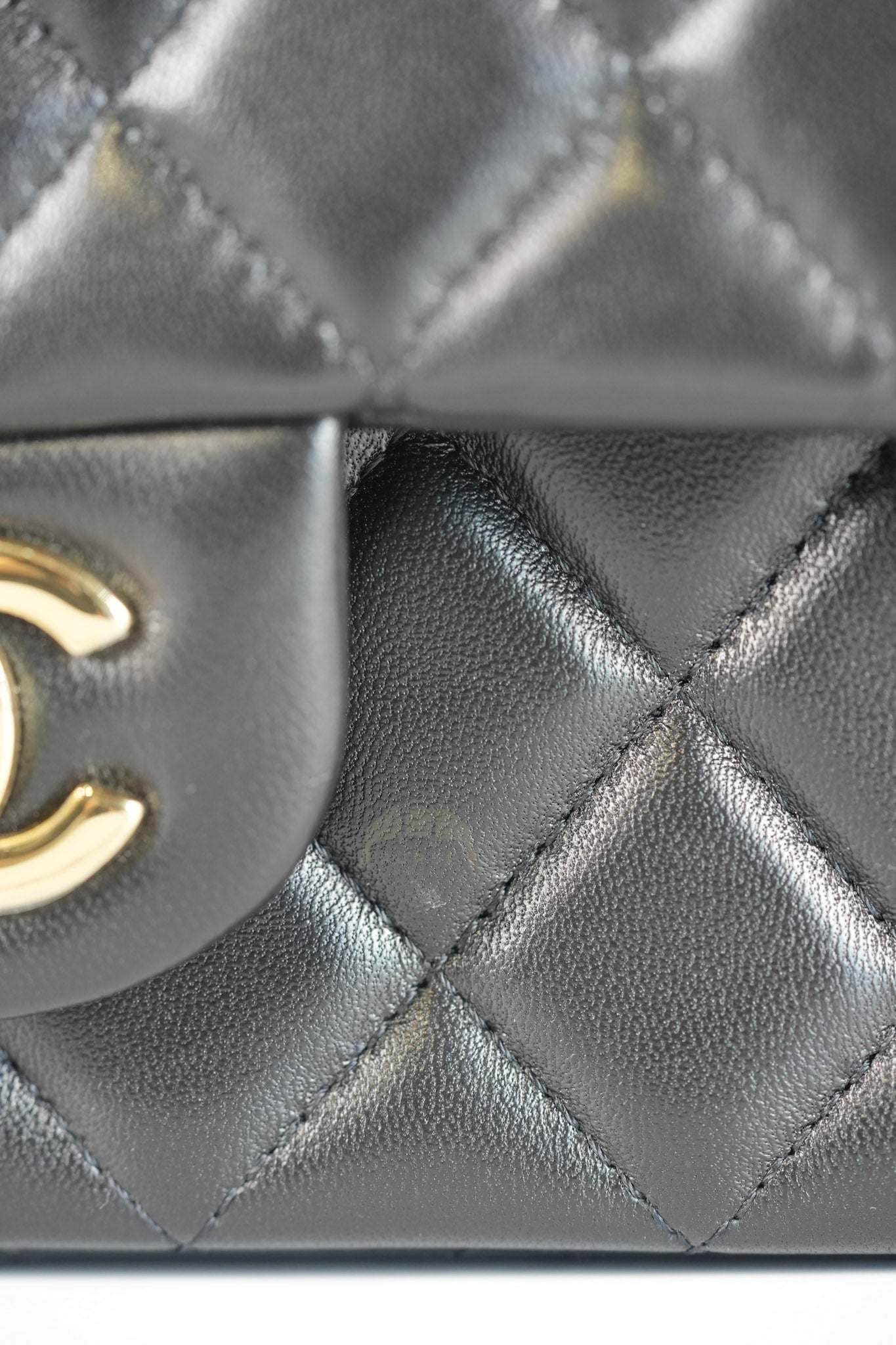 Mini Rectangle in Black Lambskin Leather and Light Gold Hardware (Microchip) | Purse Maison Luxury Bags Shop