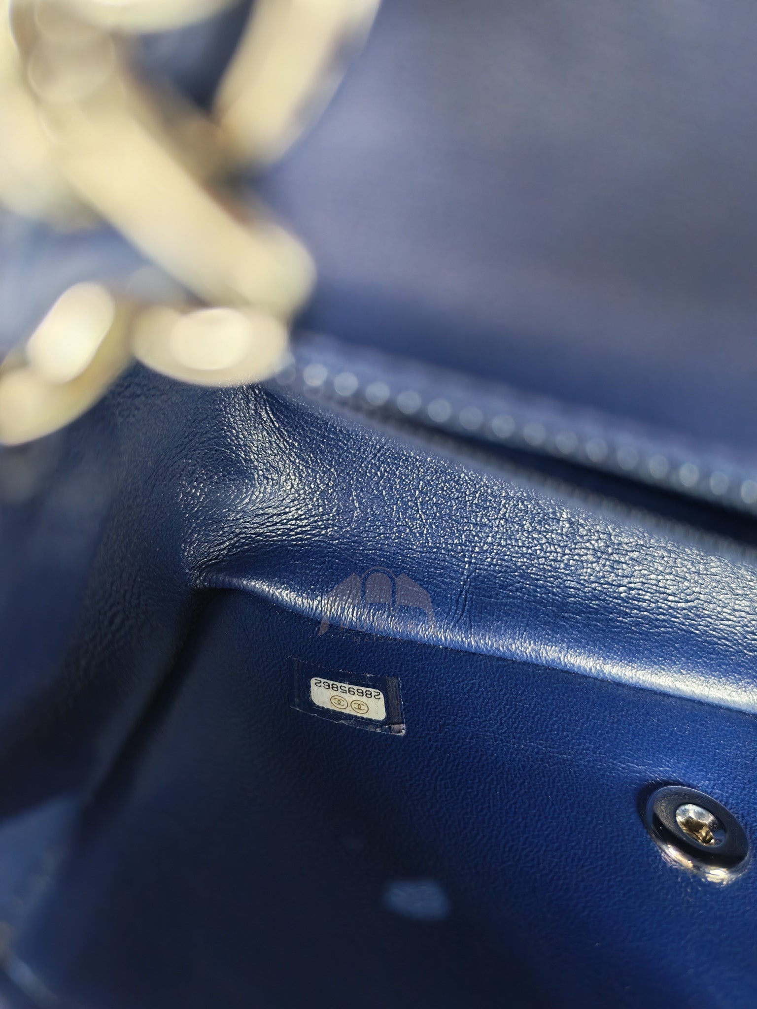 Mini Rectangle in Blue Lambskin Leather and Silver Hardware Series 28 | Purse Maison Luxury Bags Shop