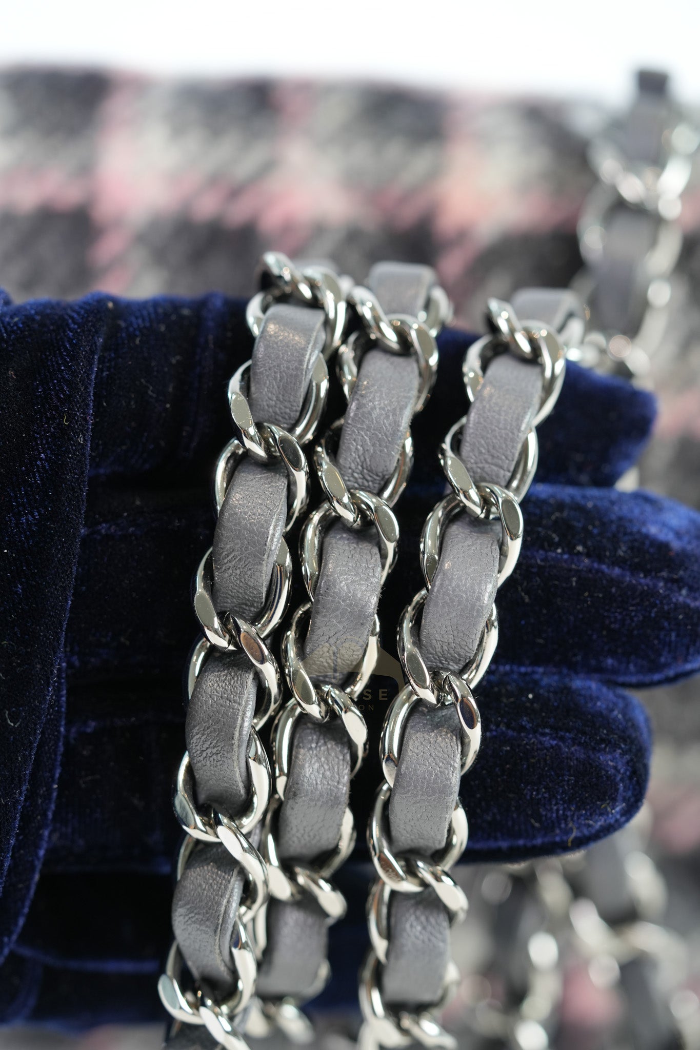 Mini Rectangle in Multicolor Wool Tweed Flap Crossbody Bag Silver Hardware (Microchip) | Purse Maison Luxury Bags Shop