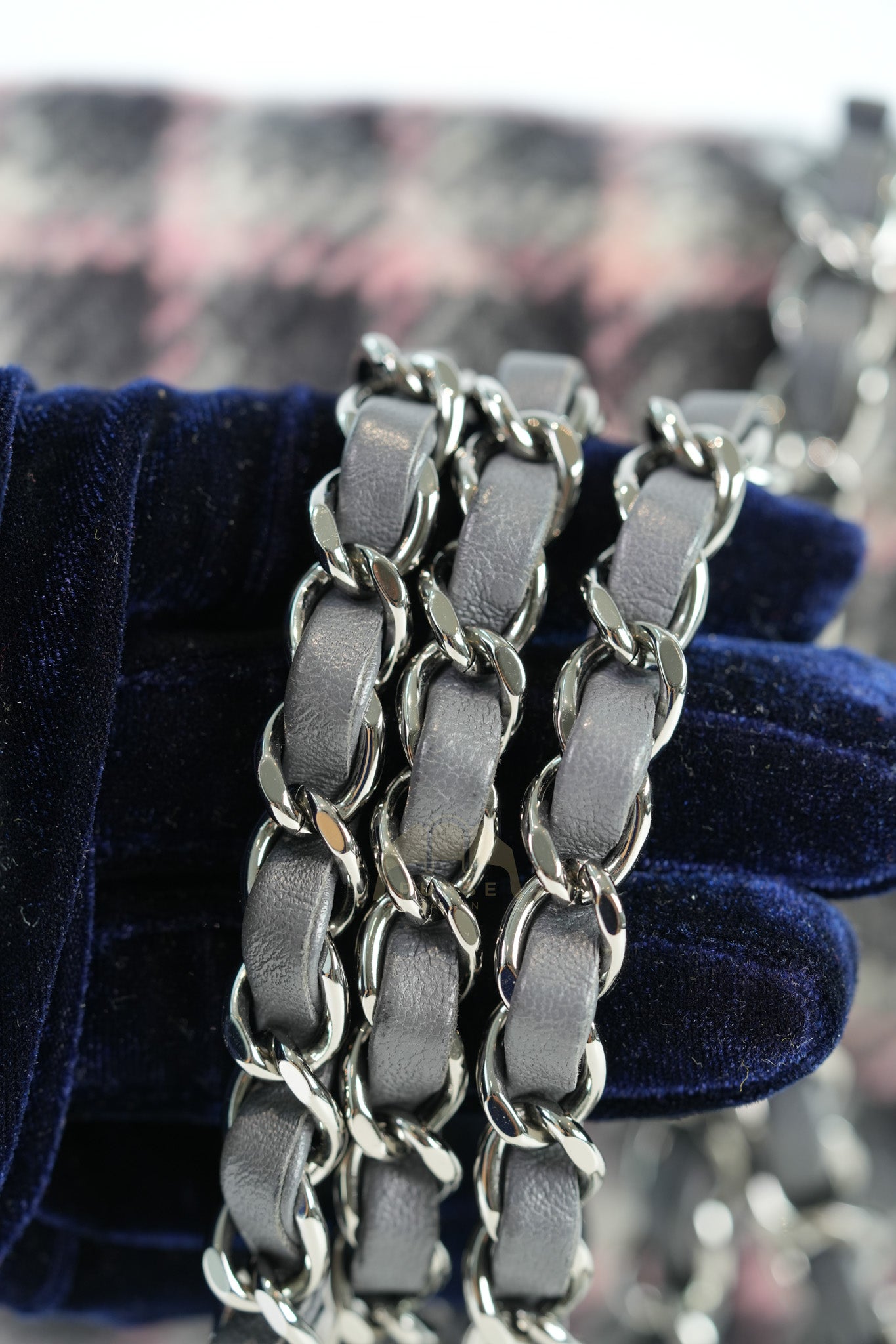 Mini Rectangle in Multicolor Wool Tweed Flap Crossbody Bag Silver Hardware (Microchip) | Purse Maison Luxury Bags Shop