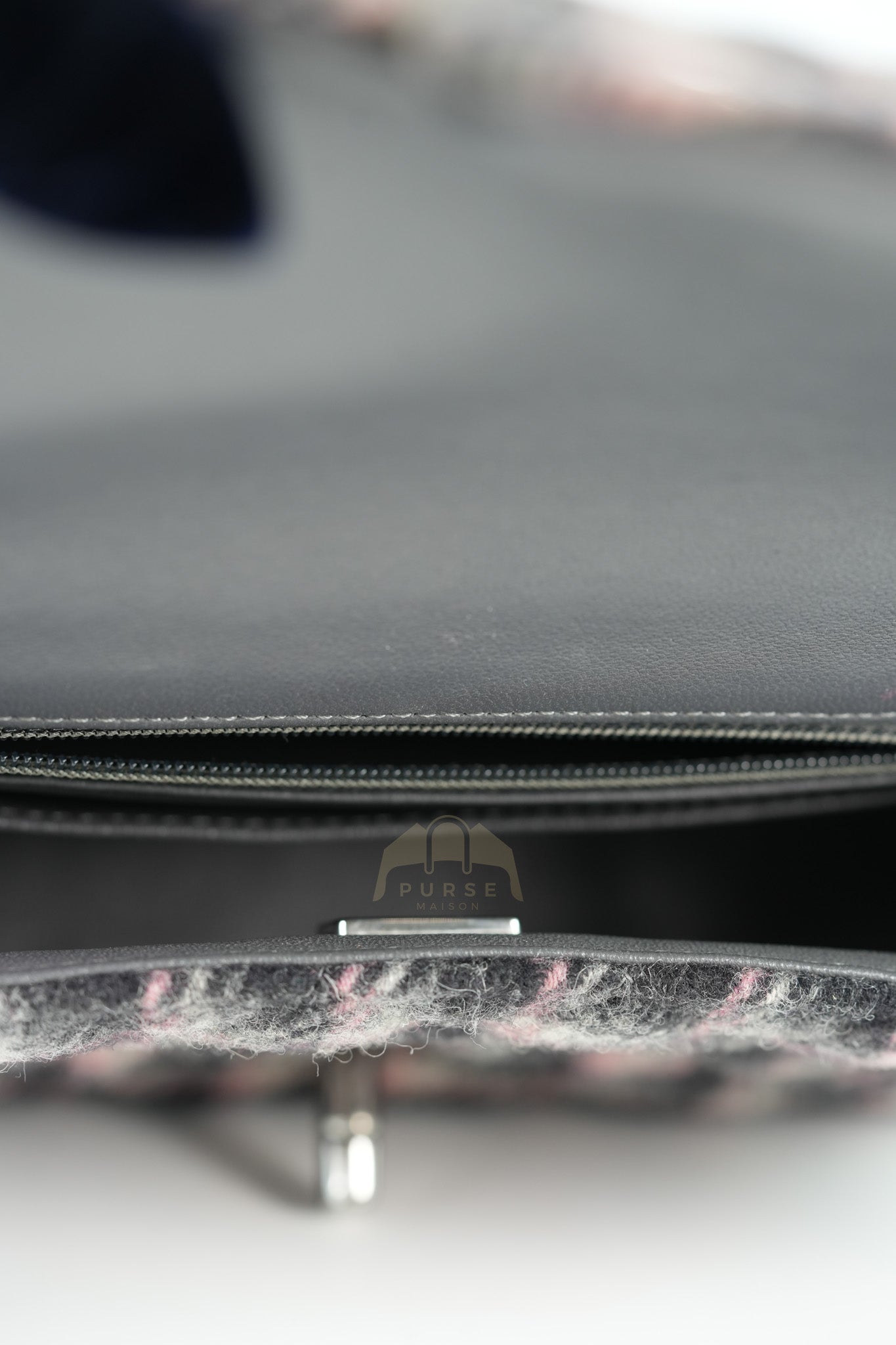 Mini Rectangle in Multicolor Wool Tweed Flap Crossbody Bag Silver Hardware (Microchip) | Purse Maison Luxury Bags Shop