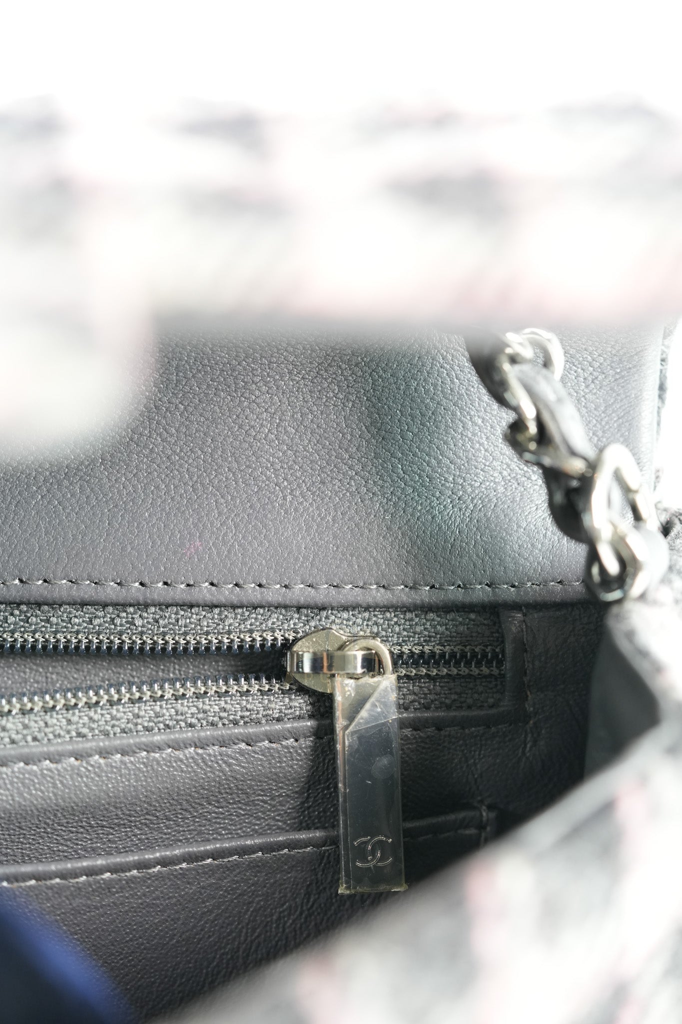 Mini Rectangle in Multicolor Wool Tweed Flap Crossbody Bag Silver Hardware (Microchip) | Purse Maison Luxury Bags Shop