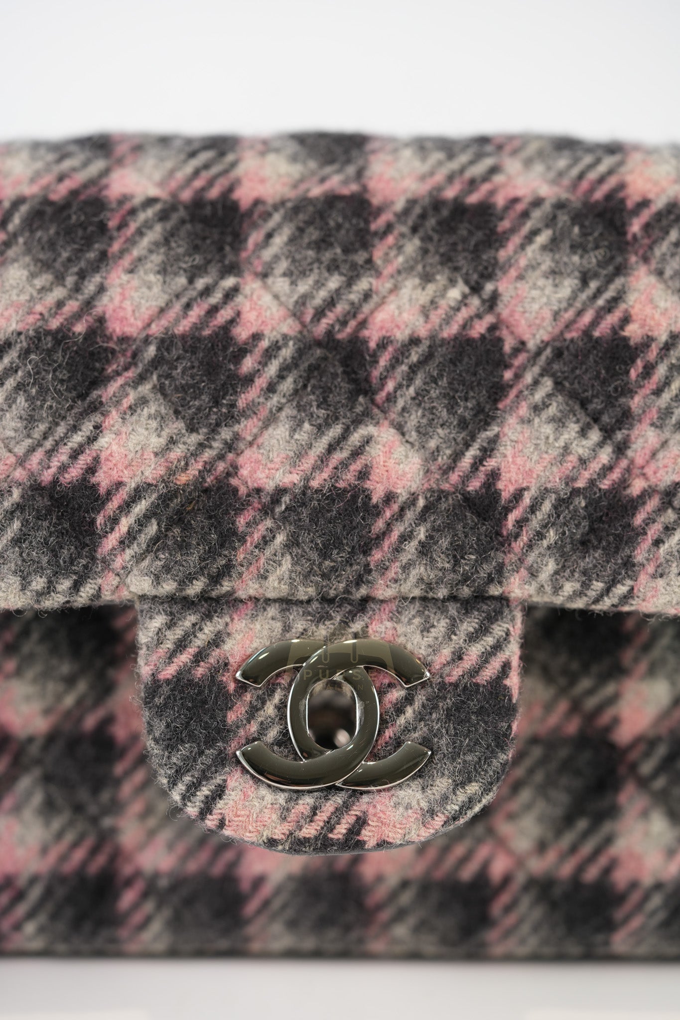 Mini Rectangle in Multicolor Wool Tweed Flap Crossbody Bag Silver Hardware (Microchip) | Purse Maison Luxury Bags Shop