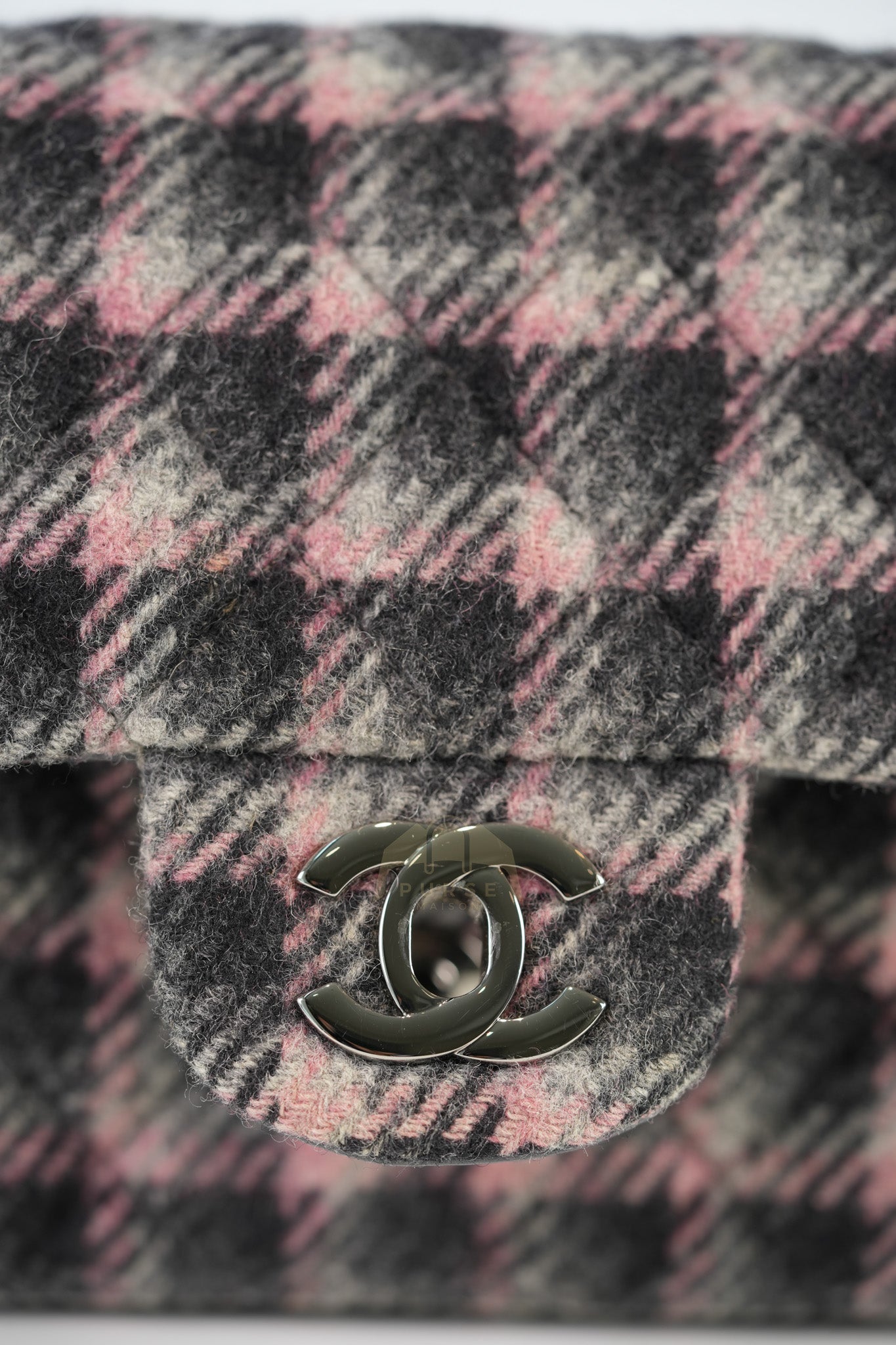 Mini Rectangle in Multicolor Wool Tweed Flap Crossbody Bag Silver Hardware (Microchip) | Purse Maison Luxury Bags Shop