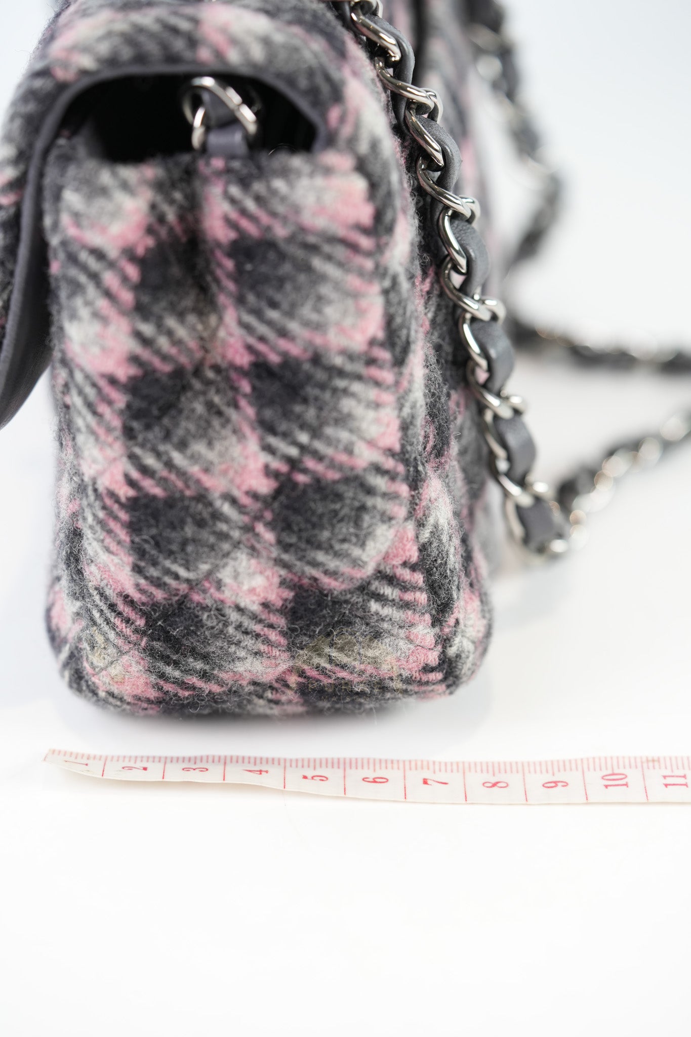 Mini Rectangle in Multicolor Wool Tweed Flap Crossbody Bag Silver Hardware (Microchip) | Purse Maison Luxury Bags Shop