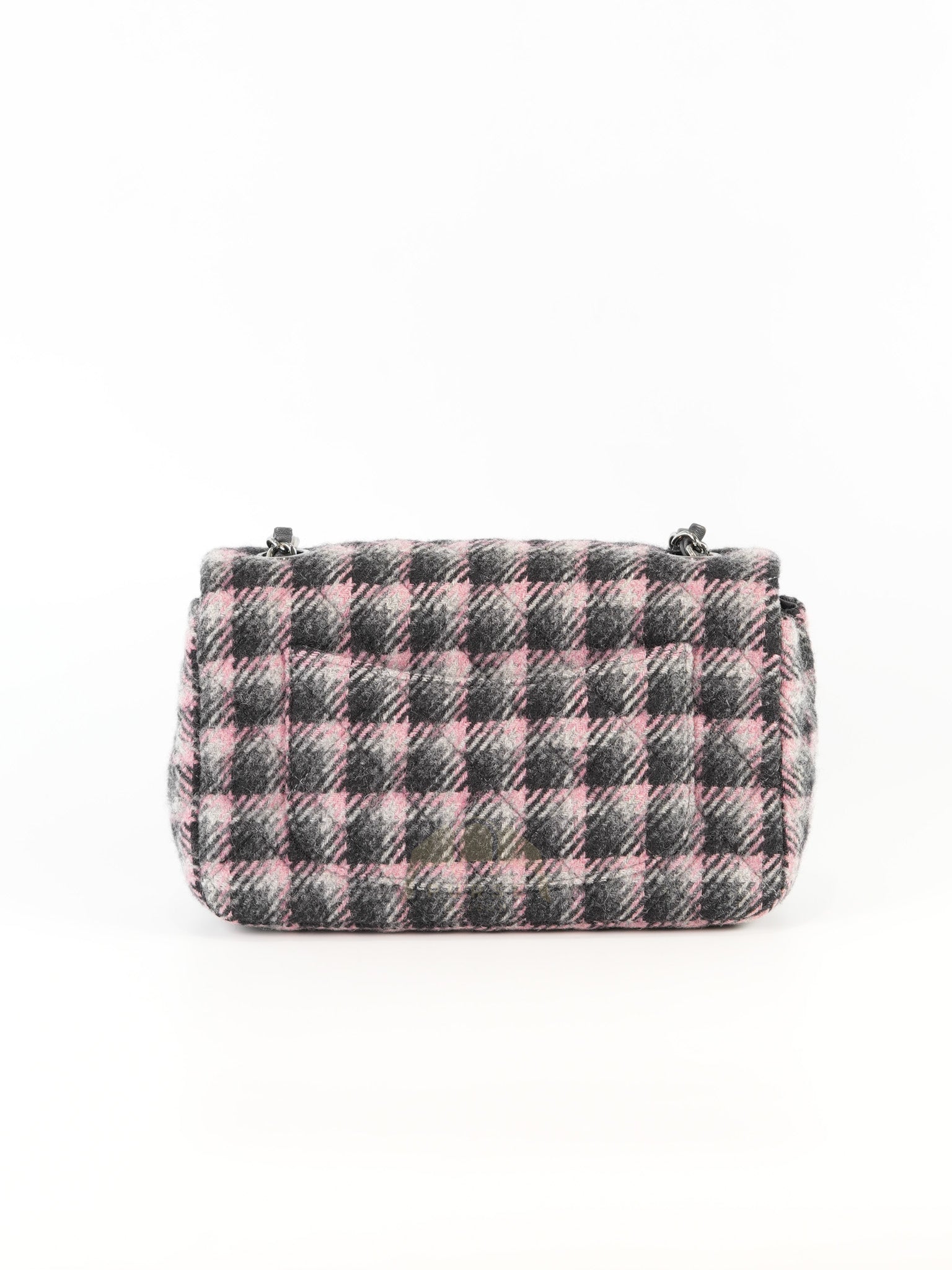 Mini Rectangle in Multicolor Wool Tweed Flap Crossbody Bag Silver Hardware (Microchip) | Purse Maison Luxury Bags Shop